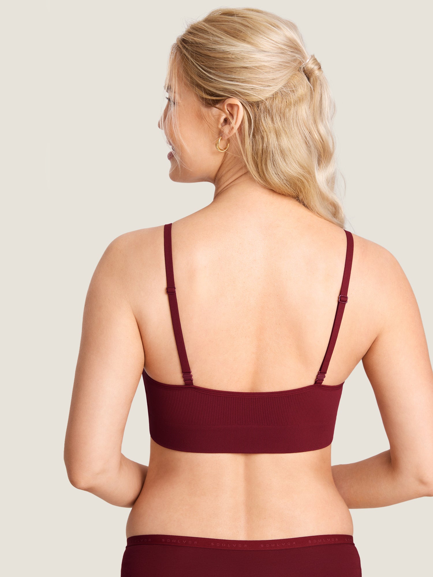 MOMANDA Women's Ribbed Scoop Nursing Bralette Orchid Hush