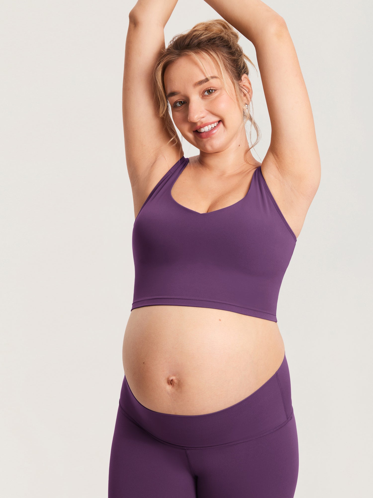 MOMANDA Women's Natrelax® Nursing Crop Tank Top - V Neck Strawberry Pink