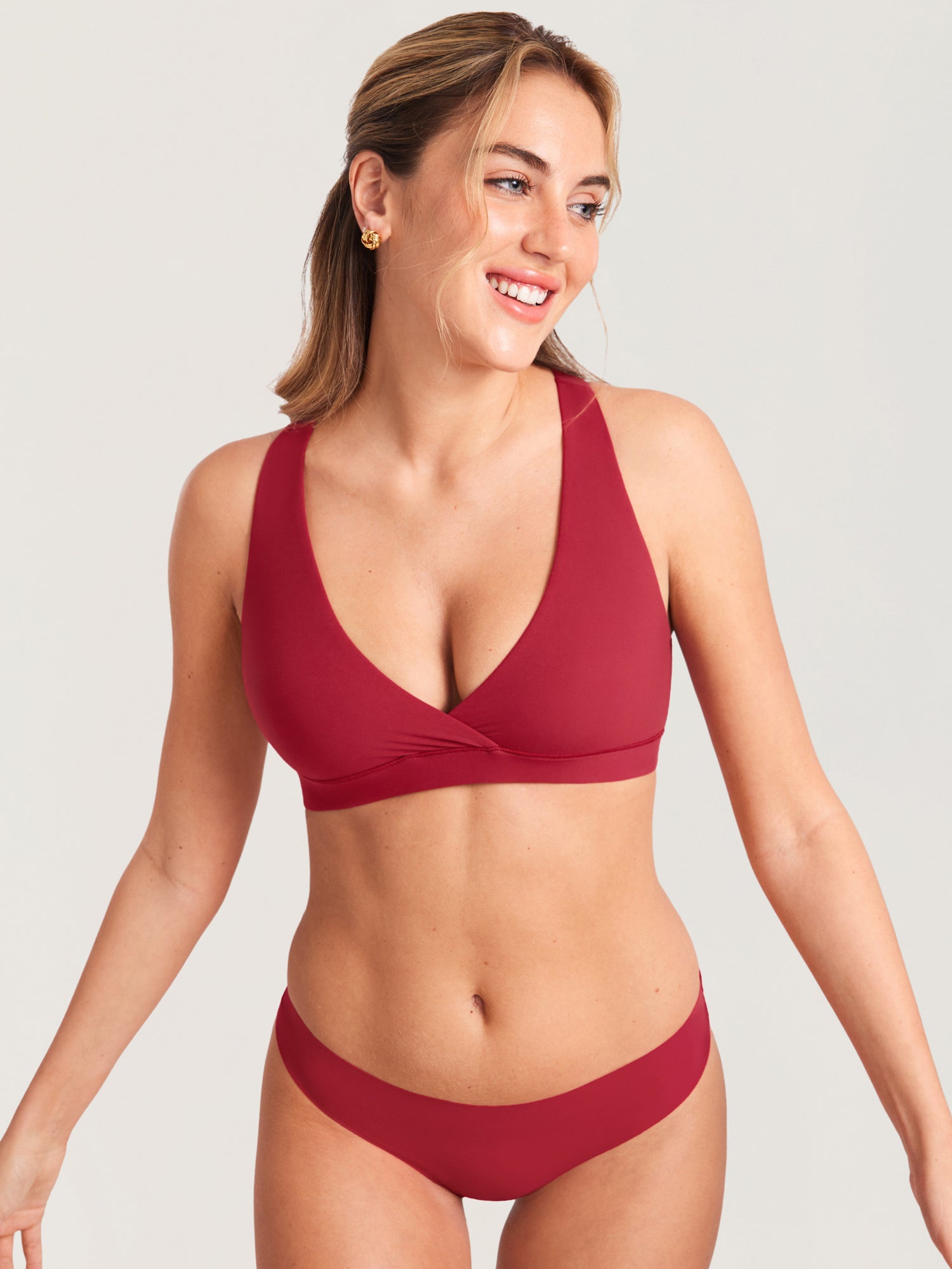 MOMANDA Women's Inbarely® Crossover Racerback Nursing Bra White