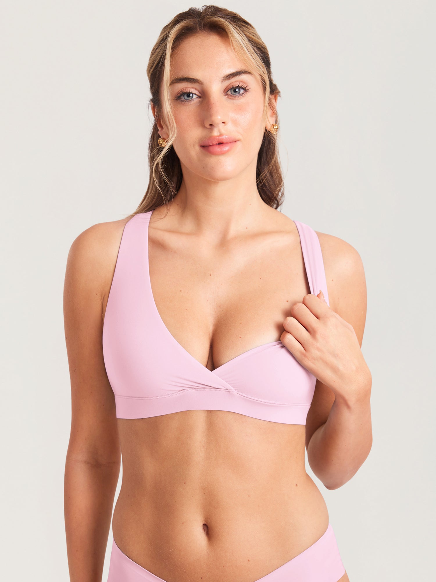 MOMANDA Women's Inbarely® Crossover Racerback Nursing Bra Wheat Beige