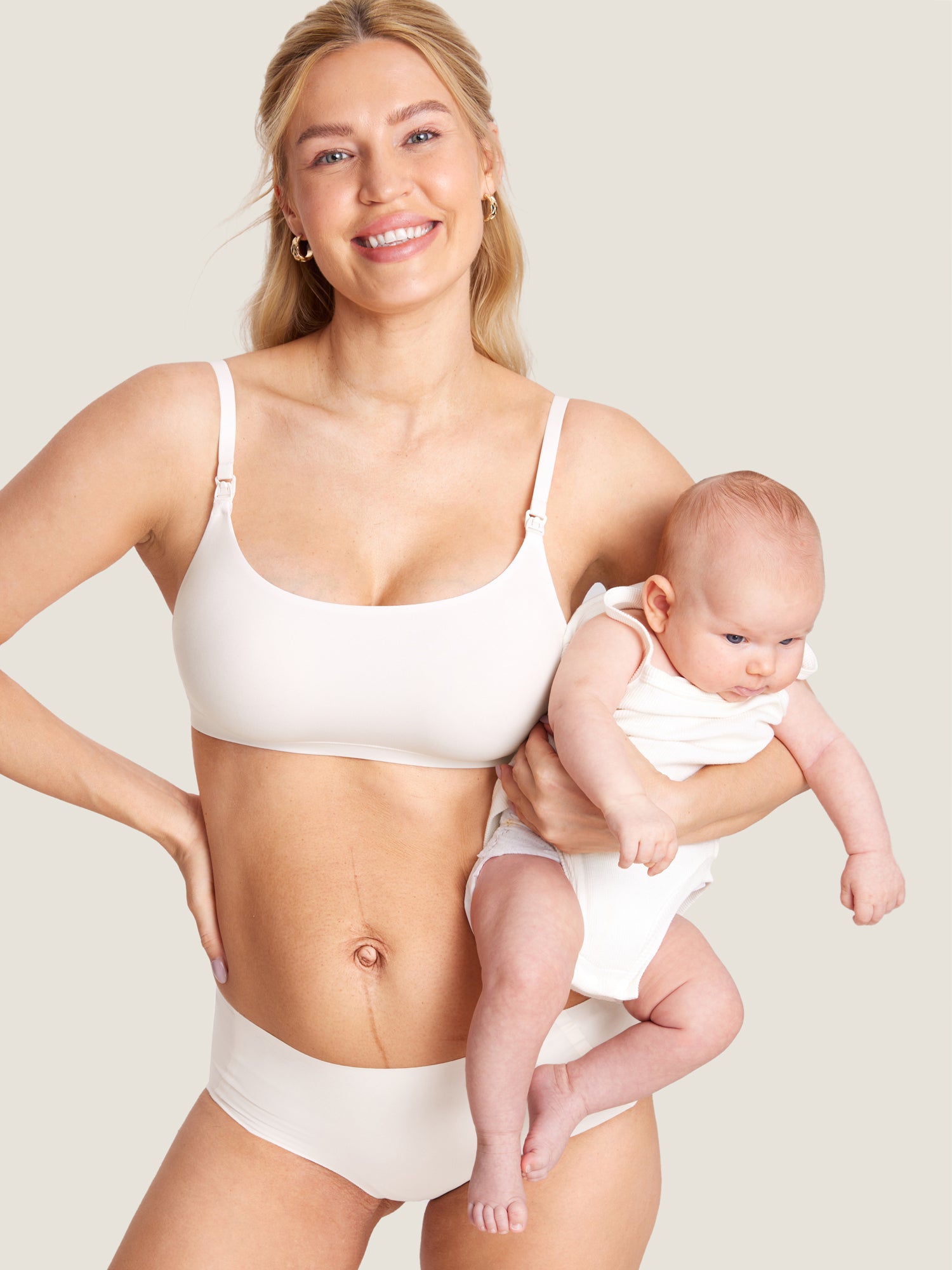 MOMANDA Women's Inbarely® Scoop Nursing Bra Beige