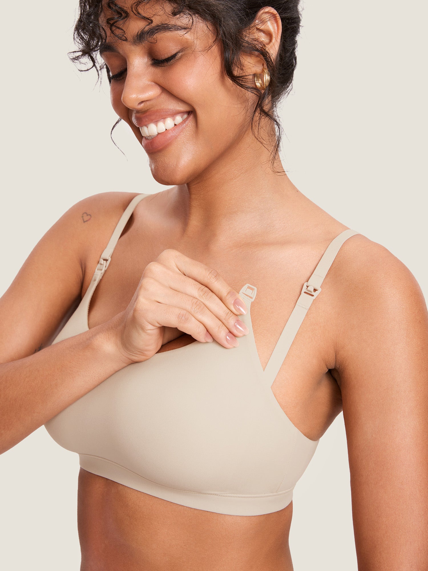 MOMANDA Women's Inbarely® Scoop Nursing Bra Beige