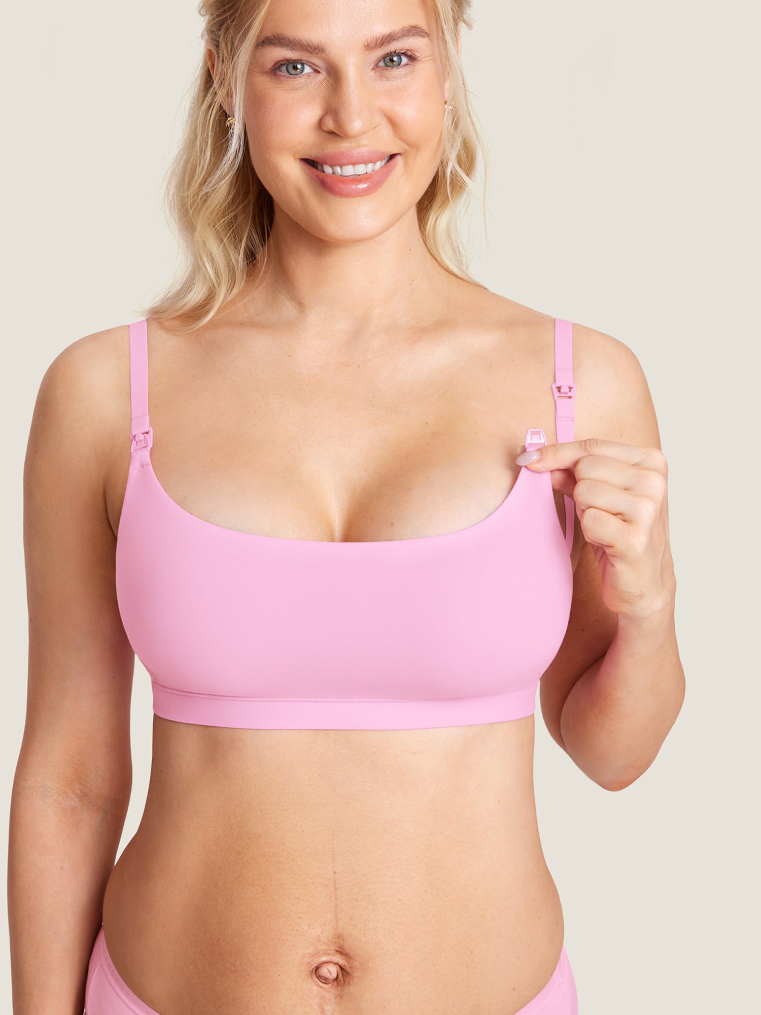 MOMANDA Women's Inbarely® Scoop Nursing Bra Coconut White