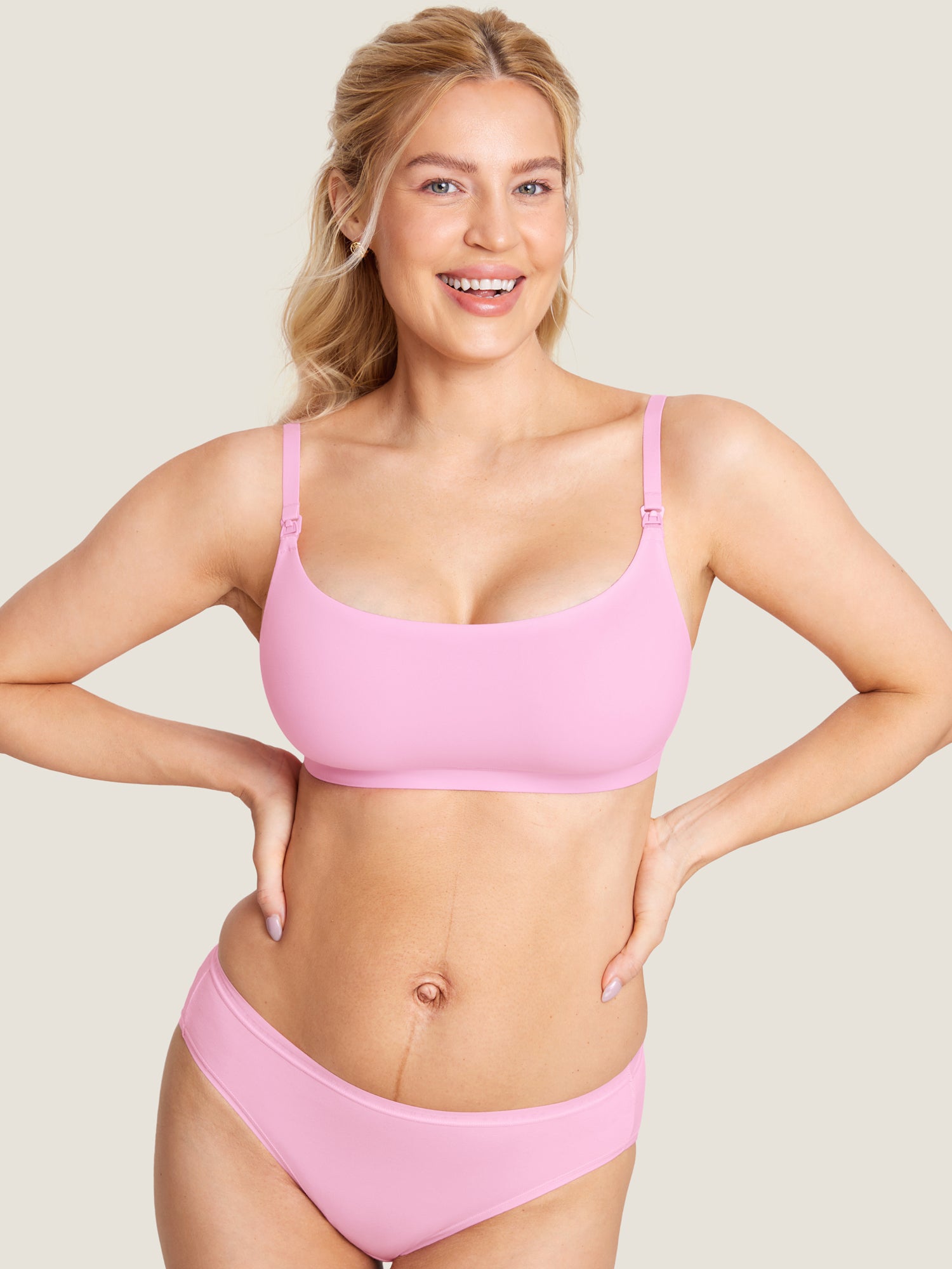 MOMANDA Women's Inbarely® Scoop Nursing Bra Coconut White