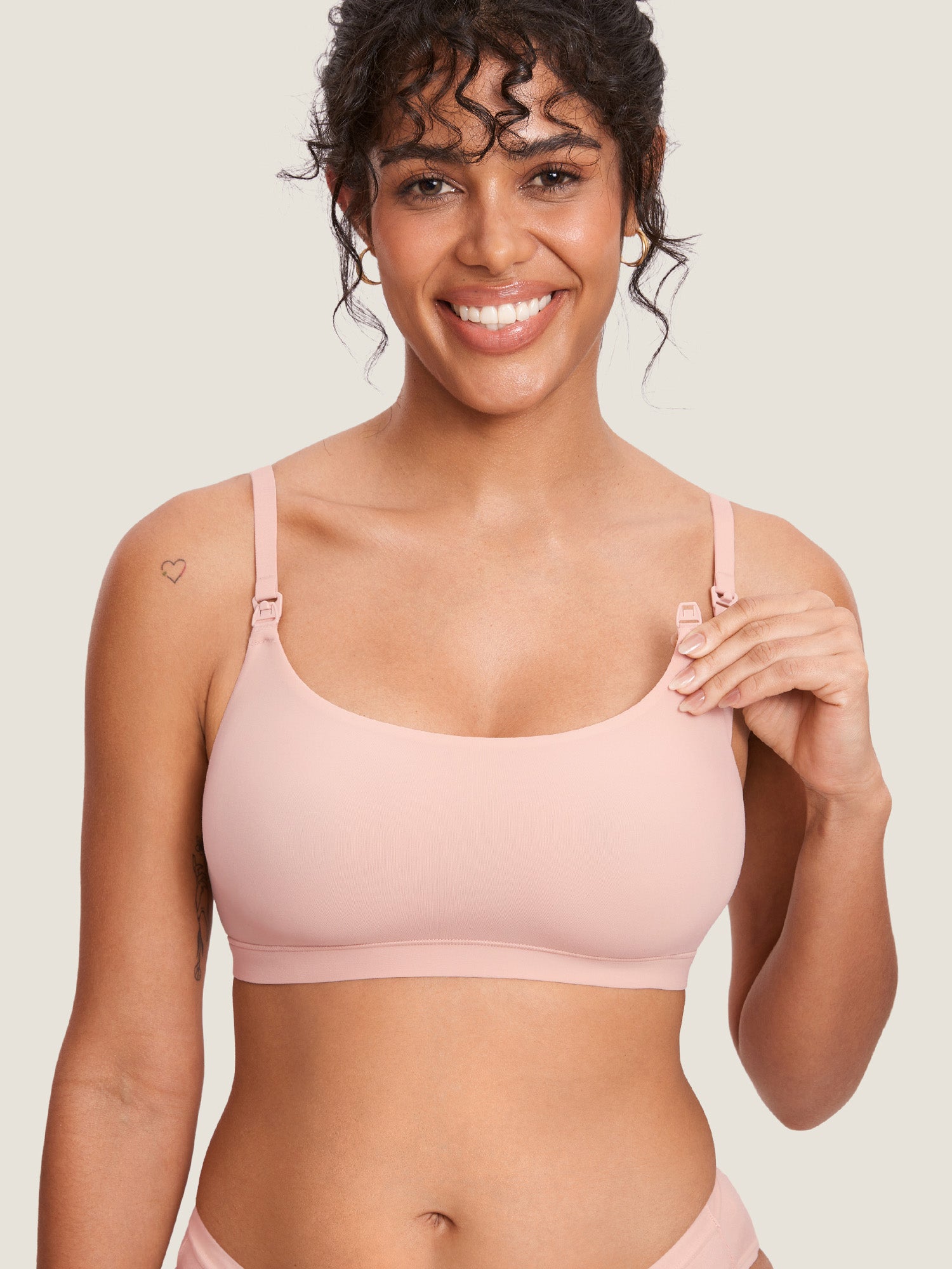 MOMANDA Women's Inbarely® Scoop Nursing Bra Flax Beige