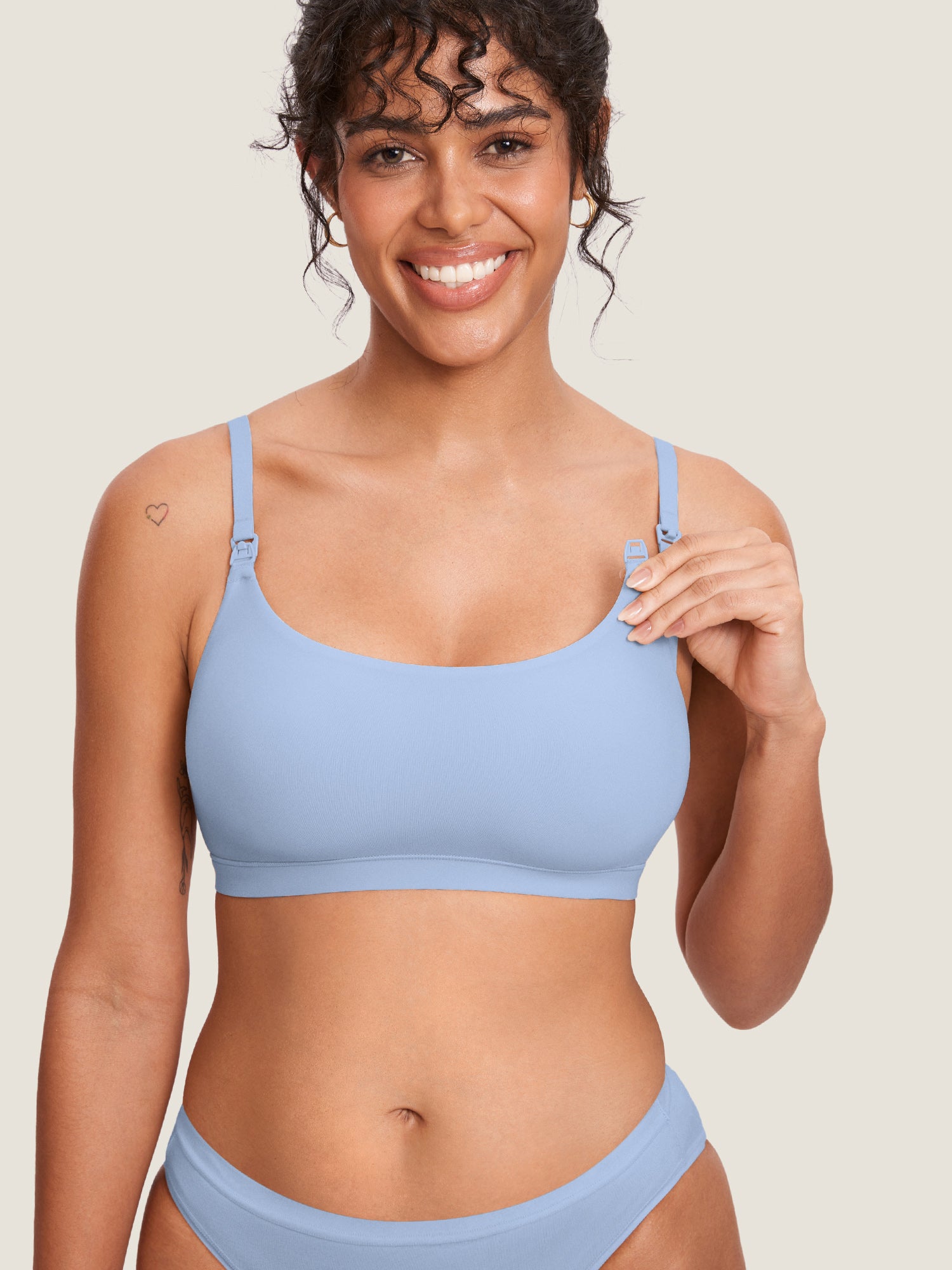 MOMANDA Women's Inbarely® Scoop Nursing Bra Coconut White
