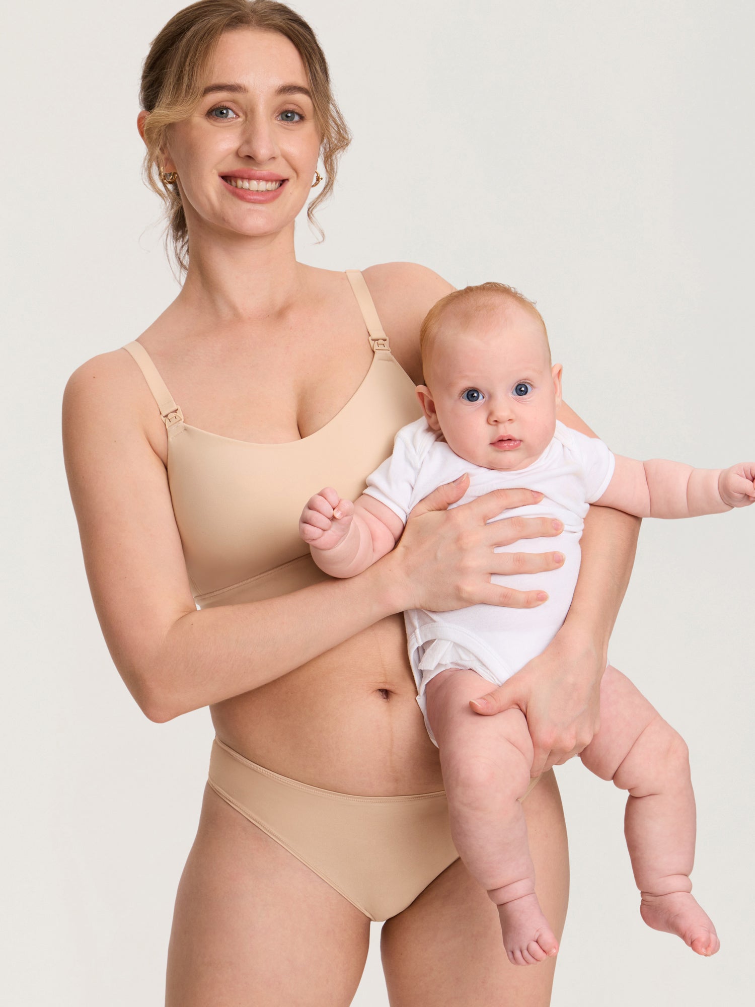 MOMANDA Women's Inbarely® Plus Molded Nursing Bra Beige
