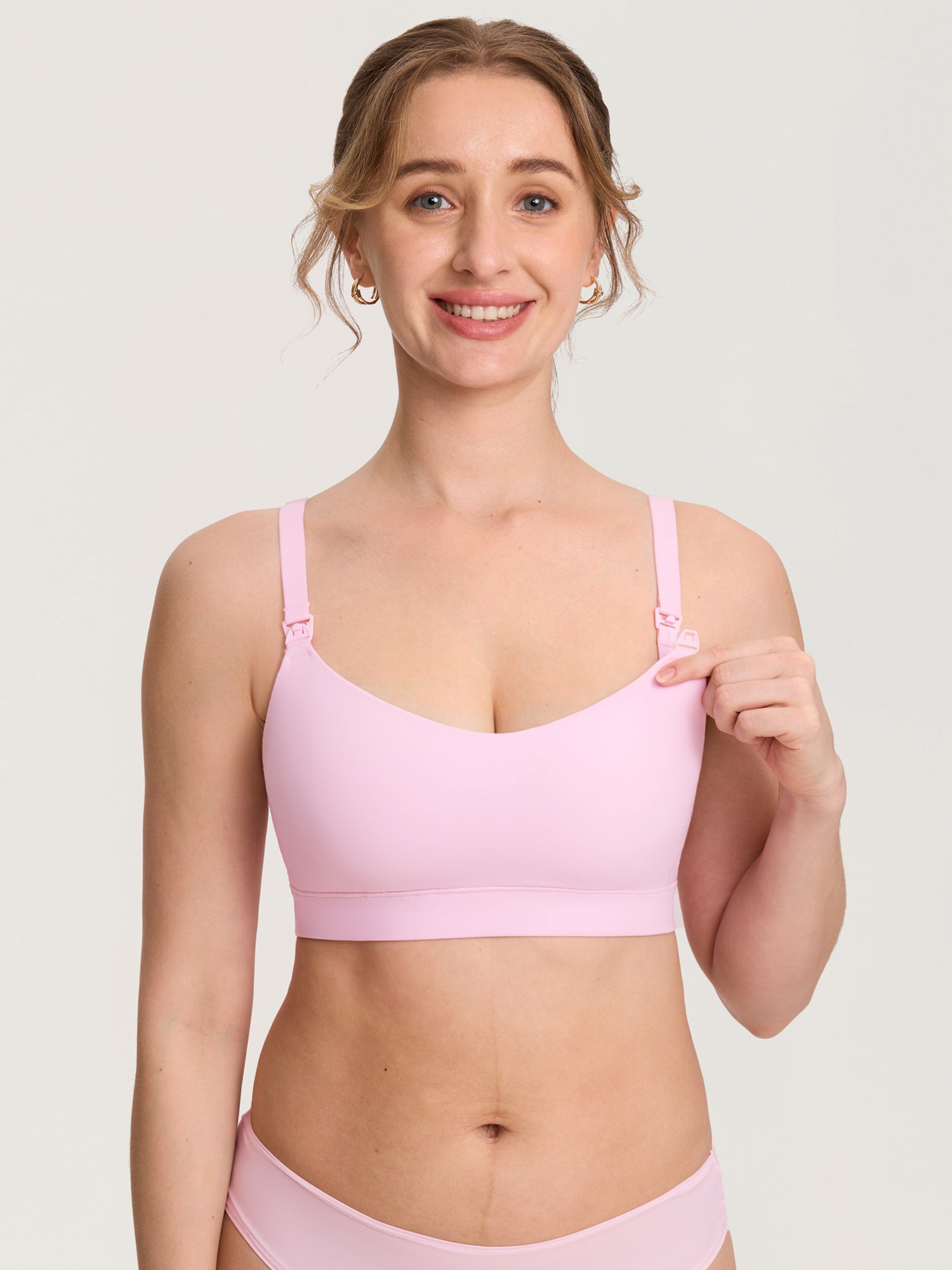 MOMANDA Women's Inbarely® Plus Molded Nursing Bra Sweet Pink