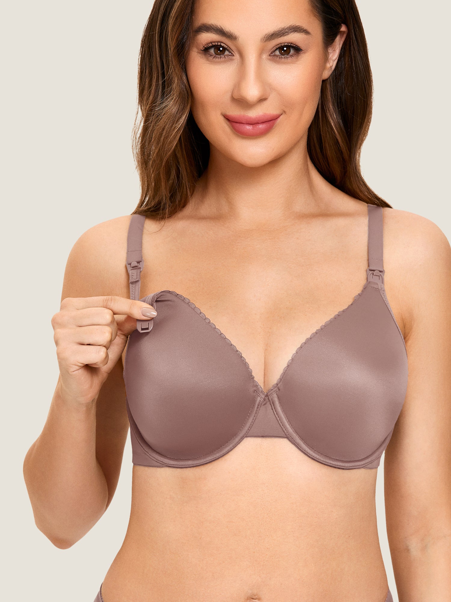 Momanda Women's Underwired Support Nursing Bra Mochaccino