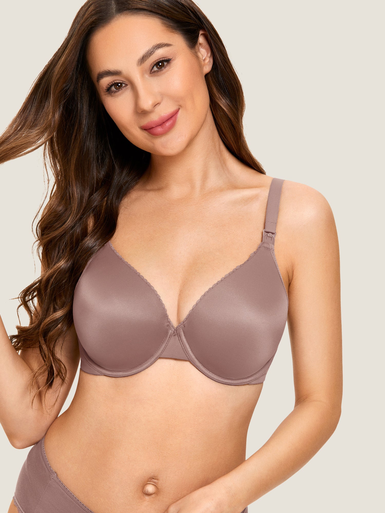 Momanda Women's Underwired Support Nursing Bra Mochaccino