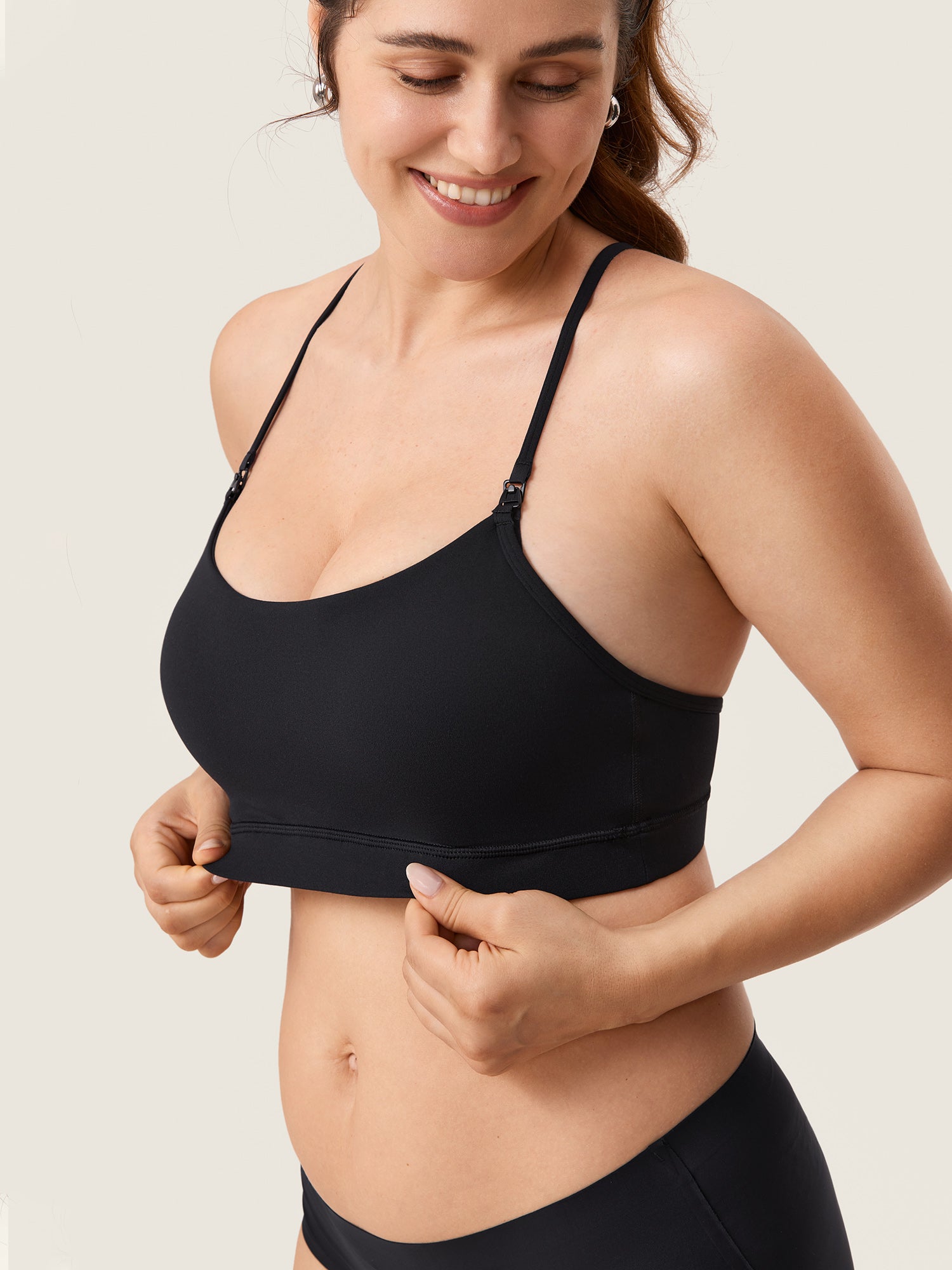 MOMANDA Women's Natrelax® Y Back Nursing Sports Bra White Apricot