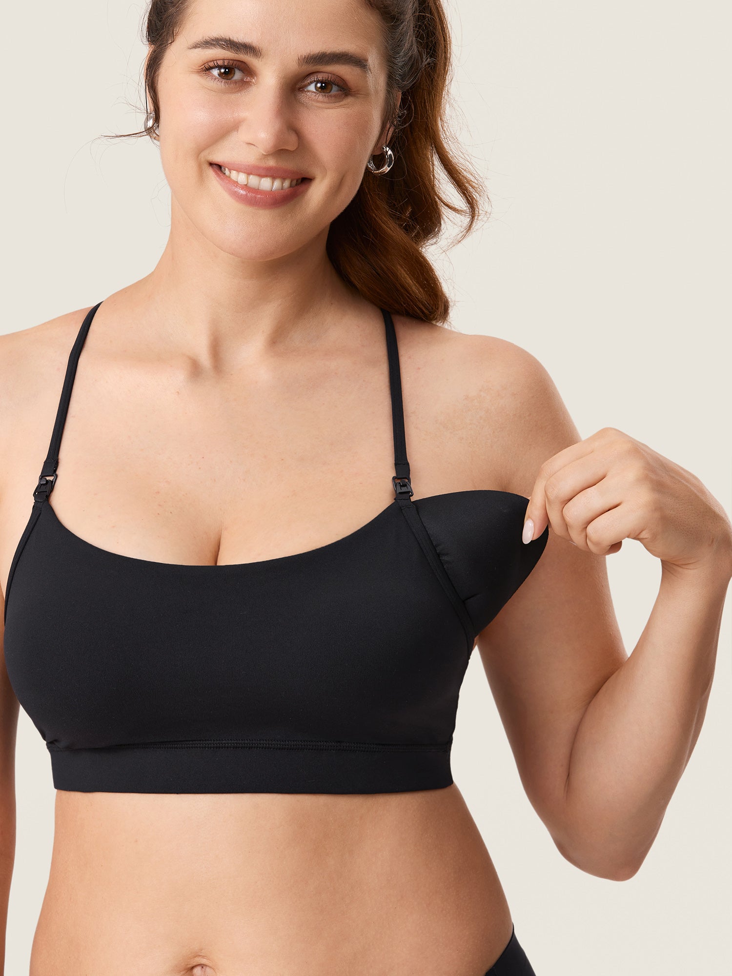 MOMANDA Women's Natrelax® Y Back Nursing Sports Bra White Apricot