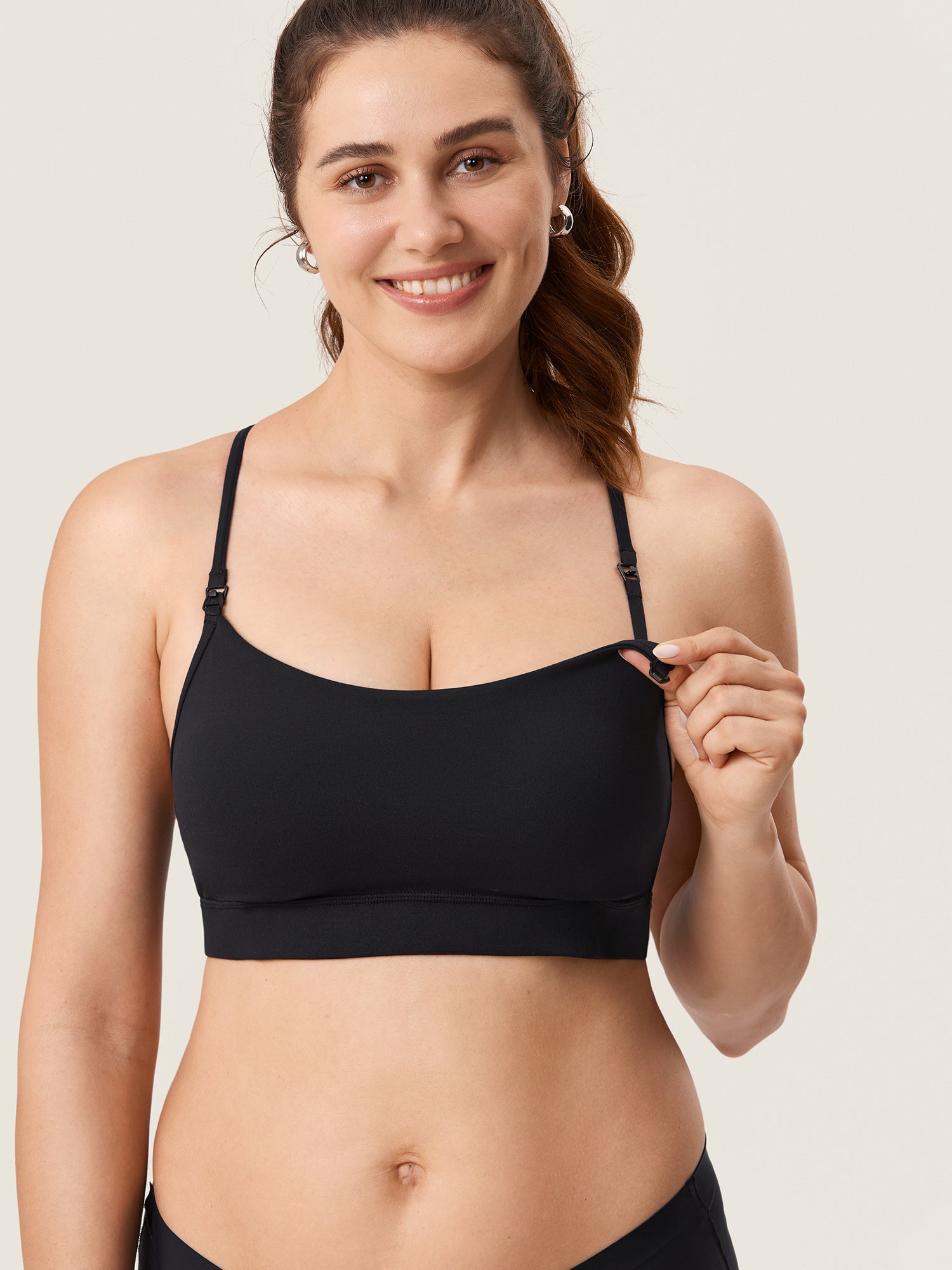 MOMANDA Women's Natrelax® Y Back Nursing Sports Bra White Apricot
