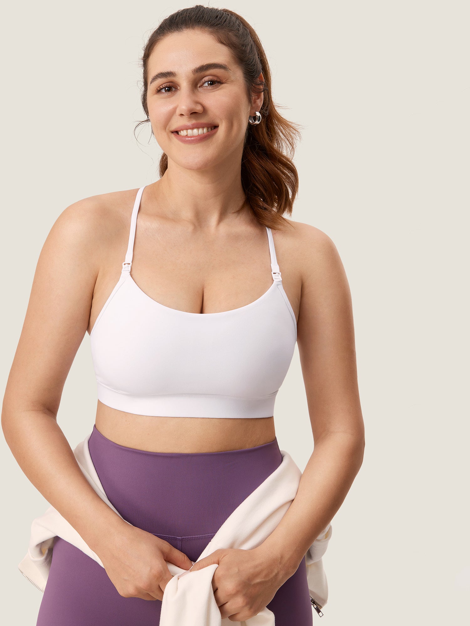 MOMANDA Women's Natrelax® Y Back Nursing Sports Bra Natural