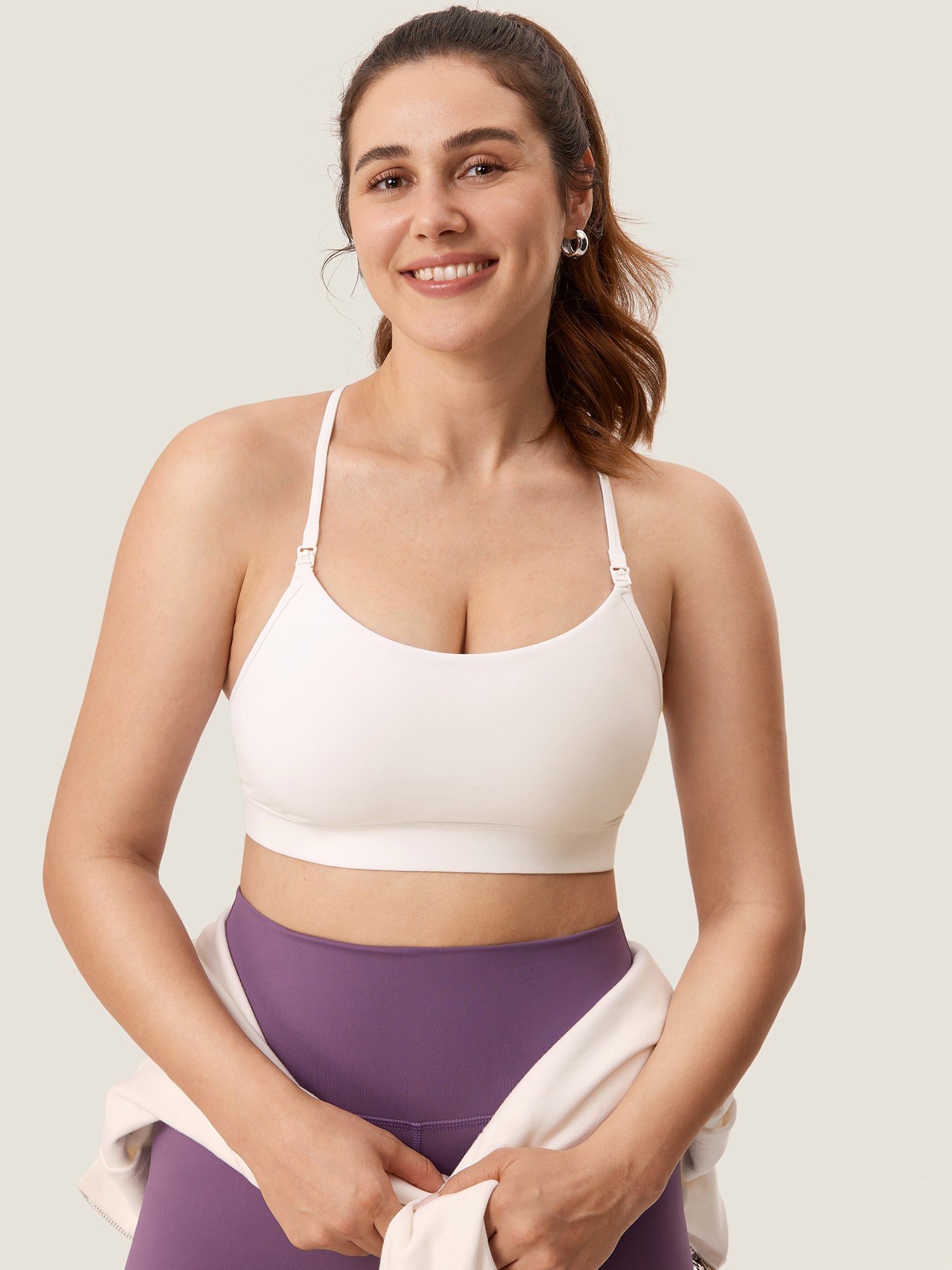 MOMANDA Women's Natrelax® Y Back Nursing Sports Bra Mocha Mousse