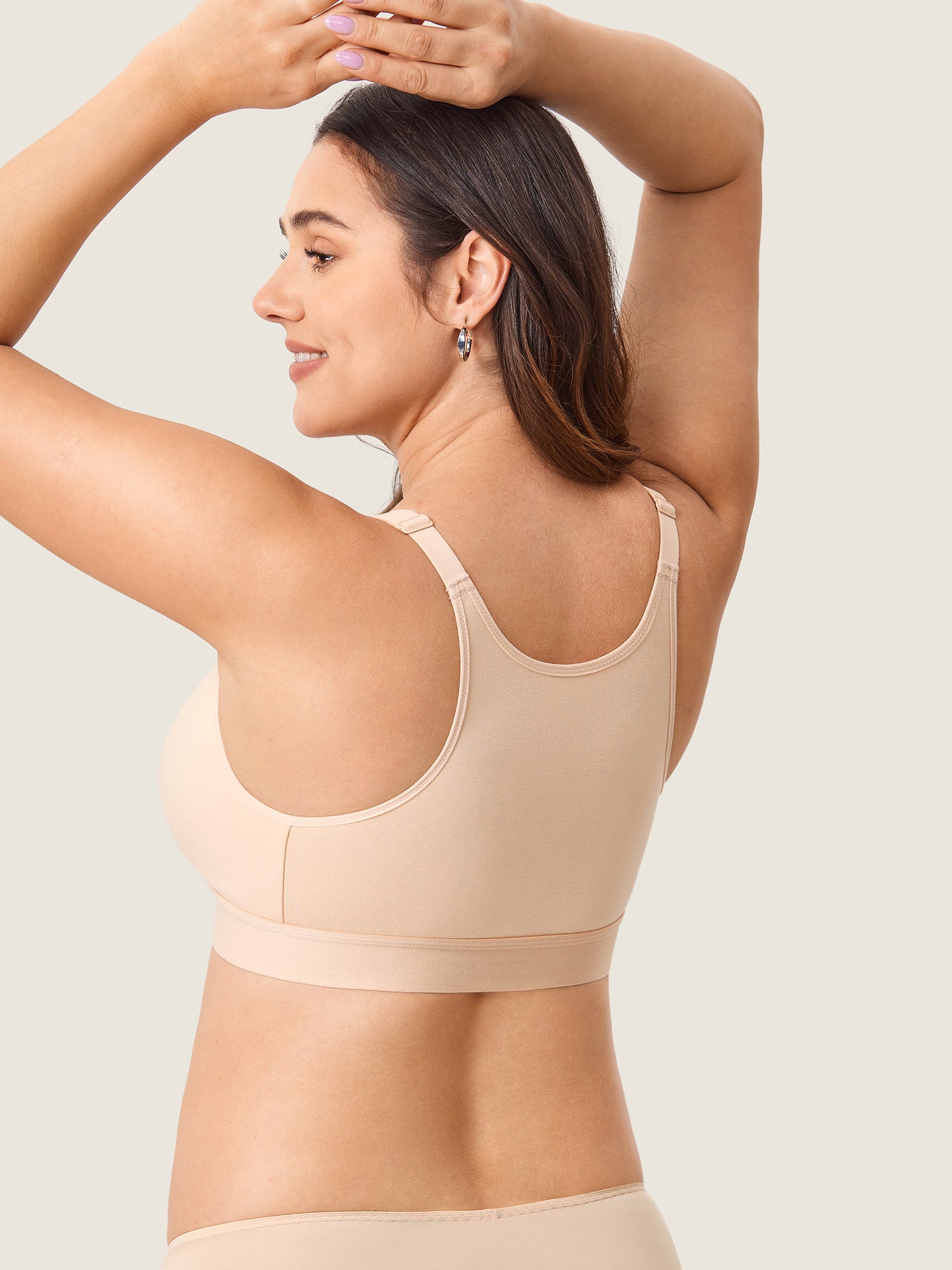 Women's Cotton Plus Size Nursing Sport Bra Grey Olive