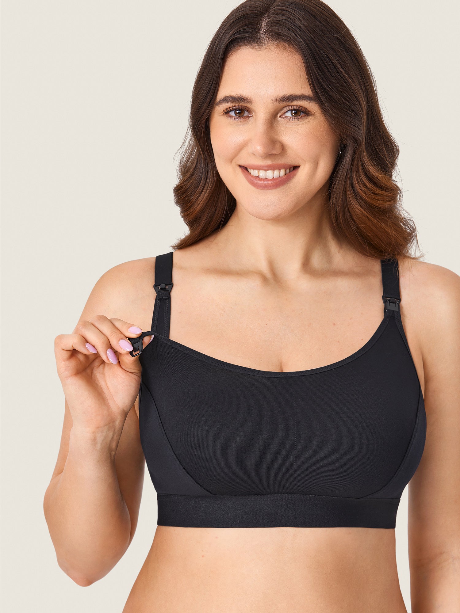 Women's Cotton Plus Size Nursing Sport Bra Grey Olive