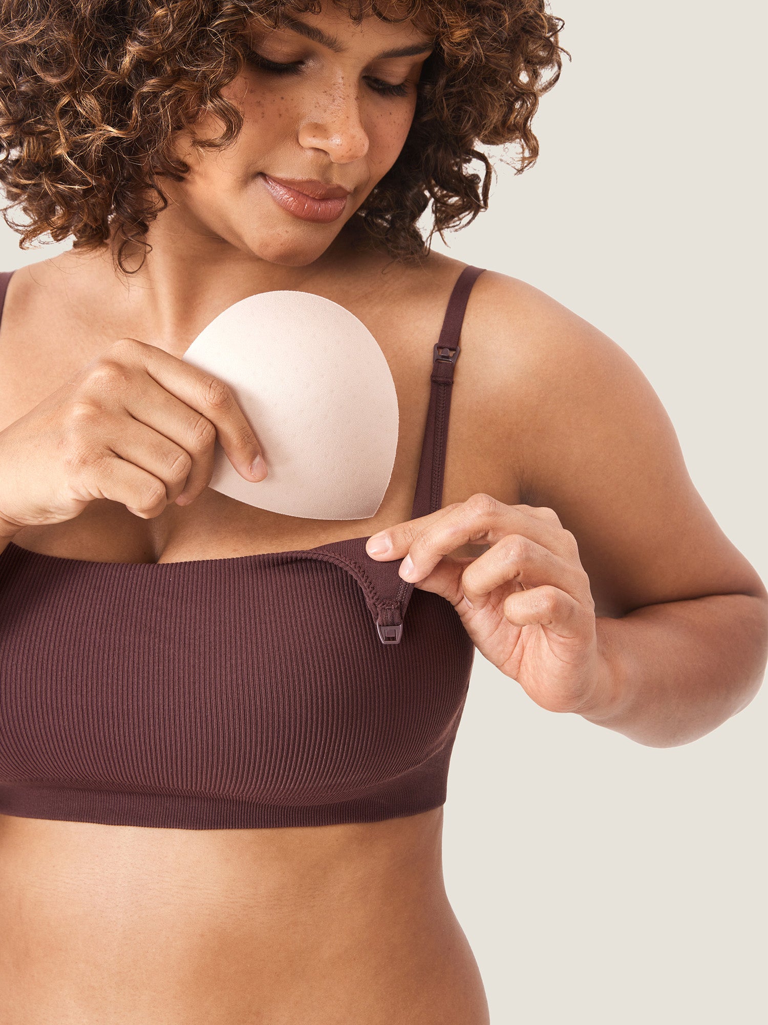 MOMANDA Women's Ribbed Scoop Nursing Bralette Iceland White