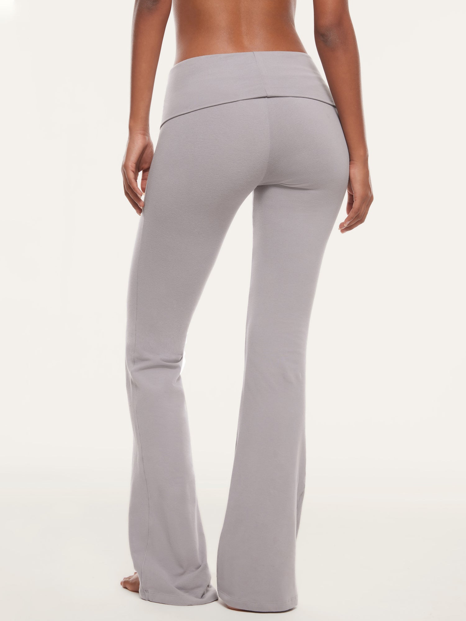 Cotton Fold Over Flared Leggings