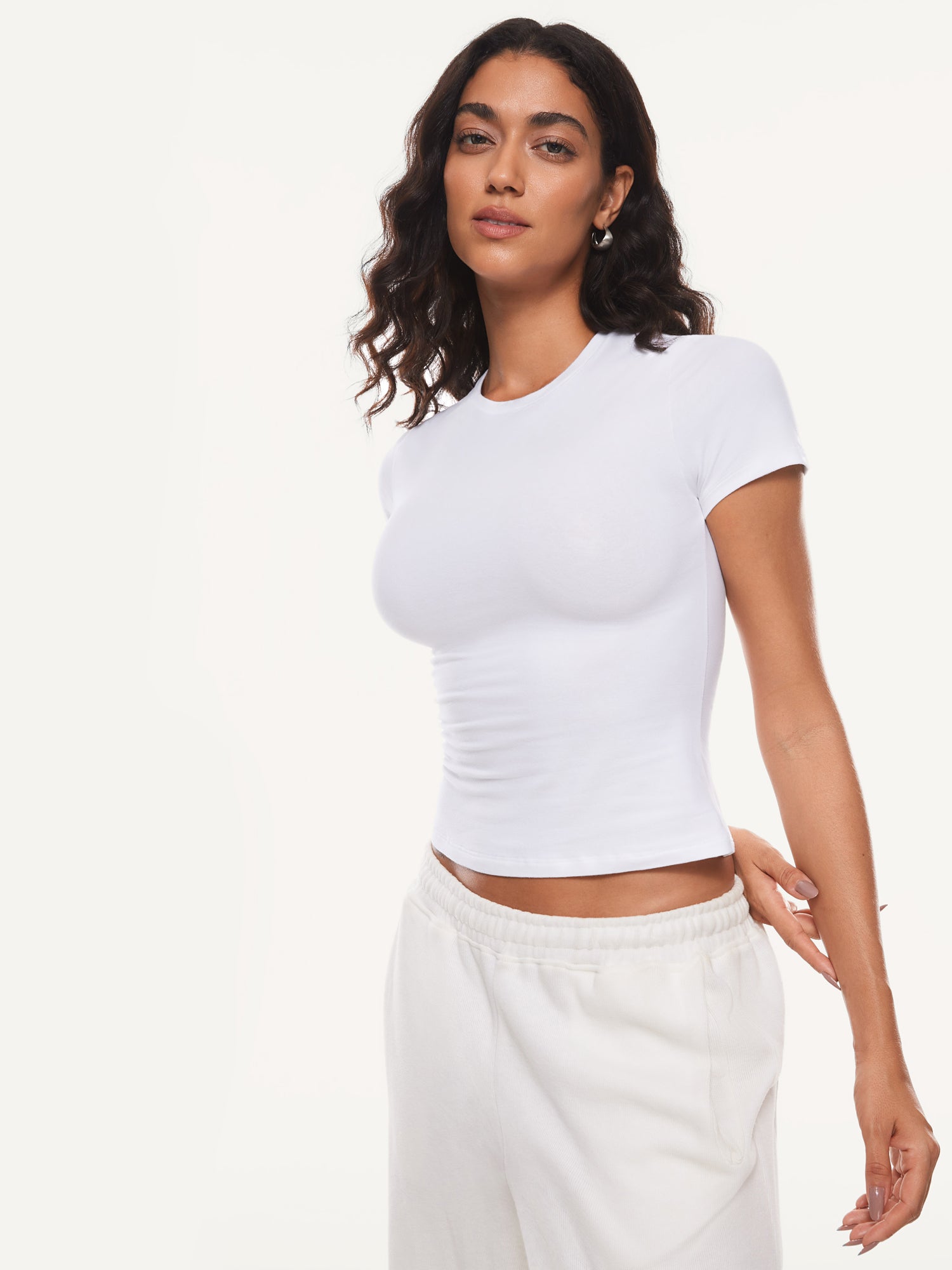 Cotton Basic Casual Crew Neck Tees