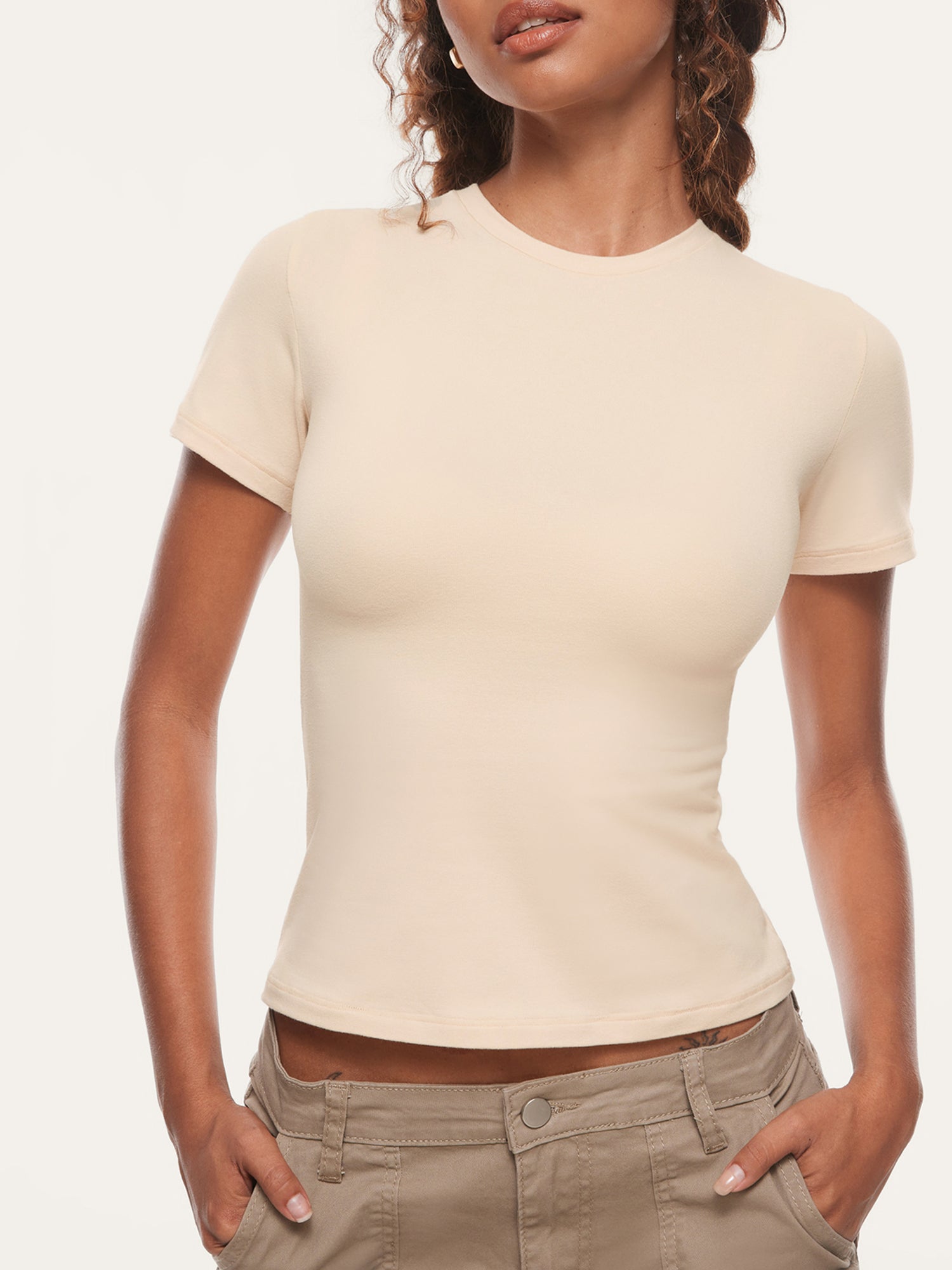 Cotton Basic Casual Crew Neck Tees