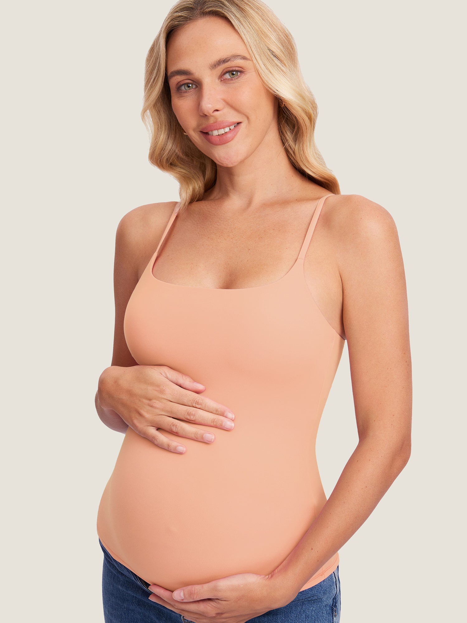 Inbarely® Maternity Camisole Tank Top Grapefruit Orange