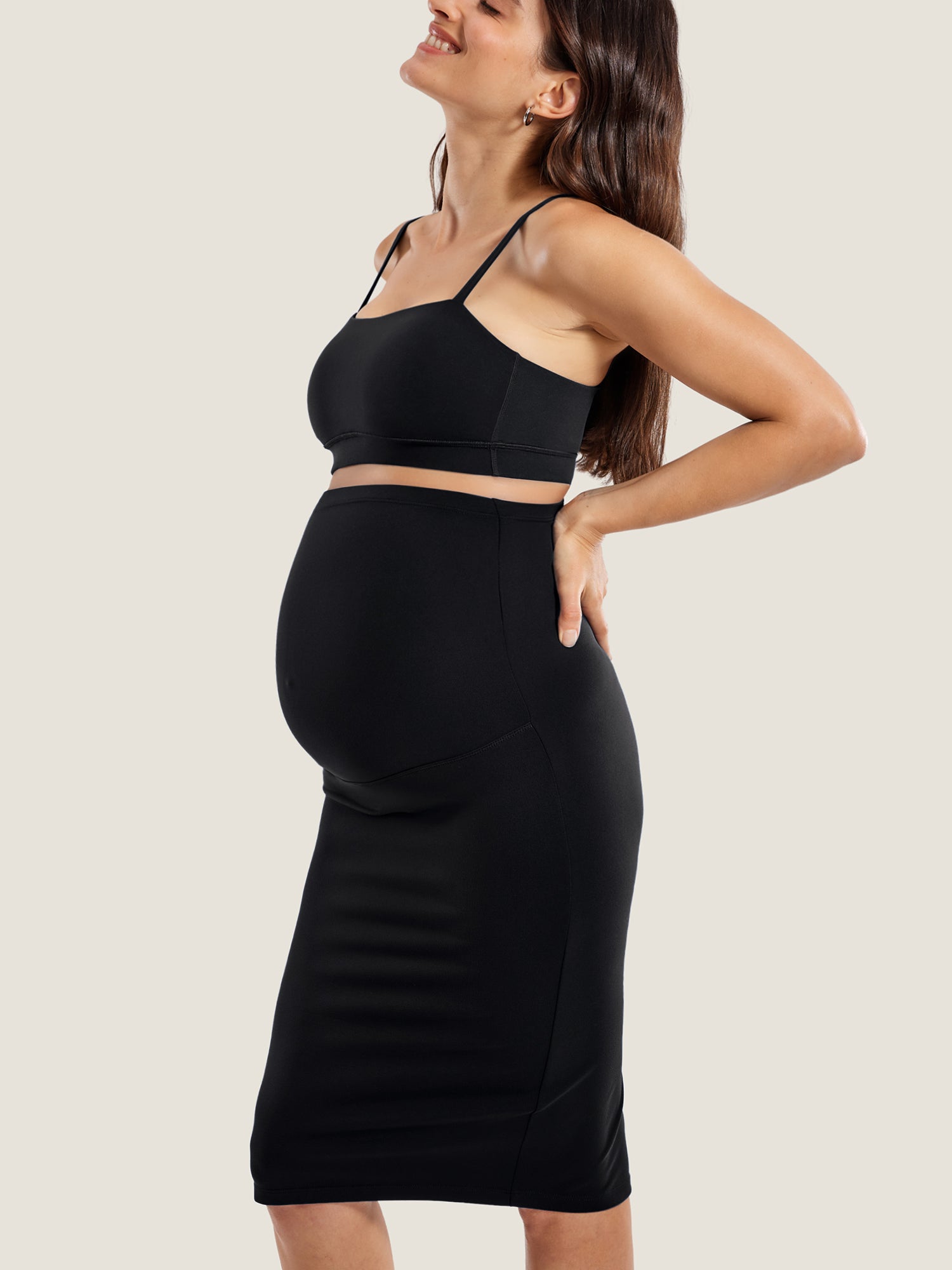 Natrelax™ Maternity High Waisted Midi Skirts