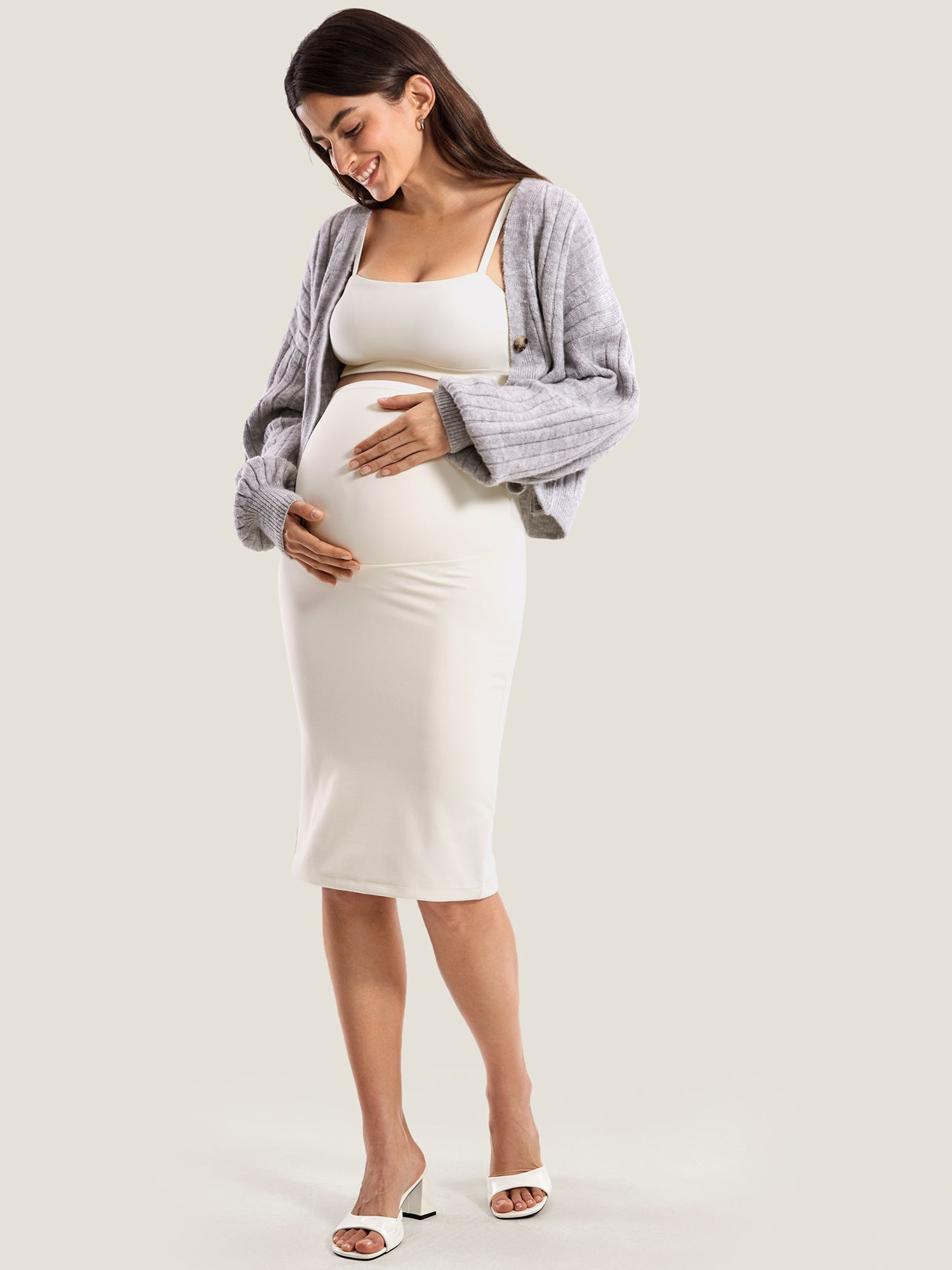 Natrelax™ Maternity High Waisted Midi Skirts