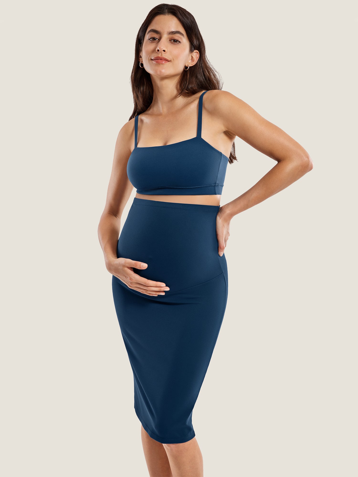 Natrelax™ Maternity High Waisted Midi Skirts