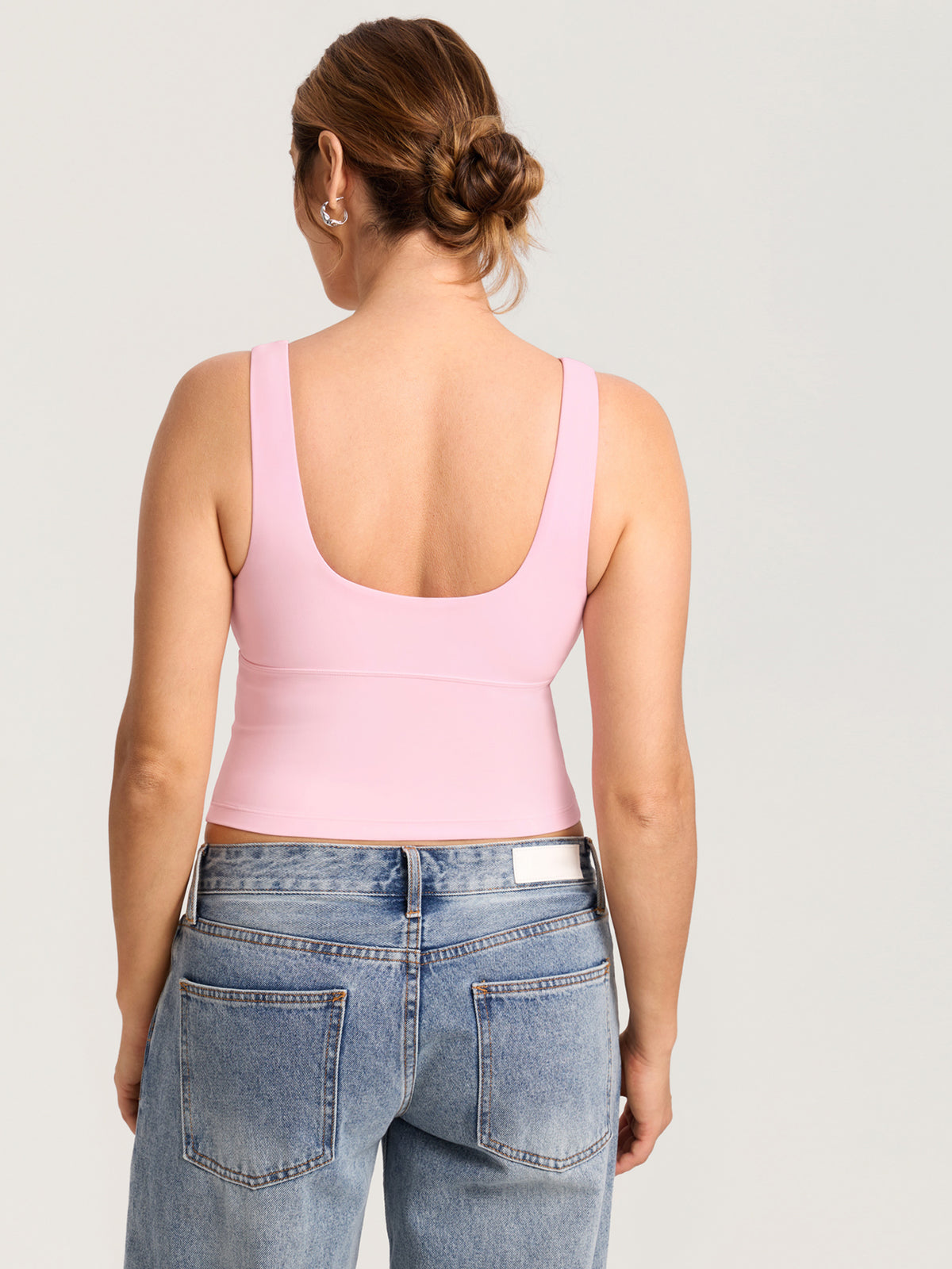 MOMANDA Natrelax® Crossover Nursing Crop Tank Top Sweet Pink @model_info:MOM2