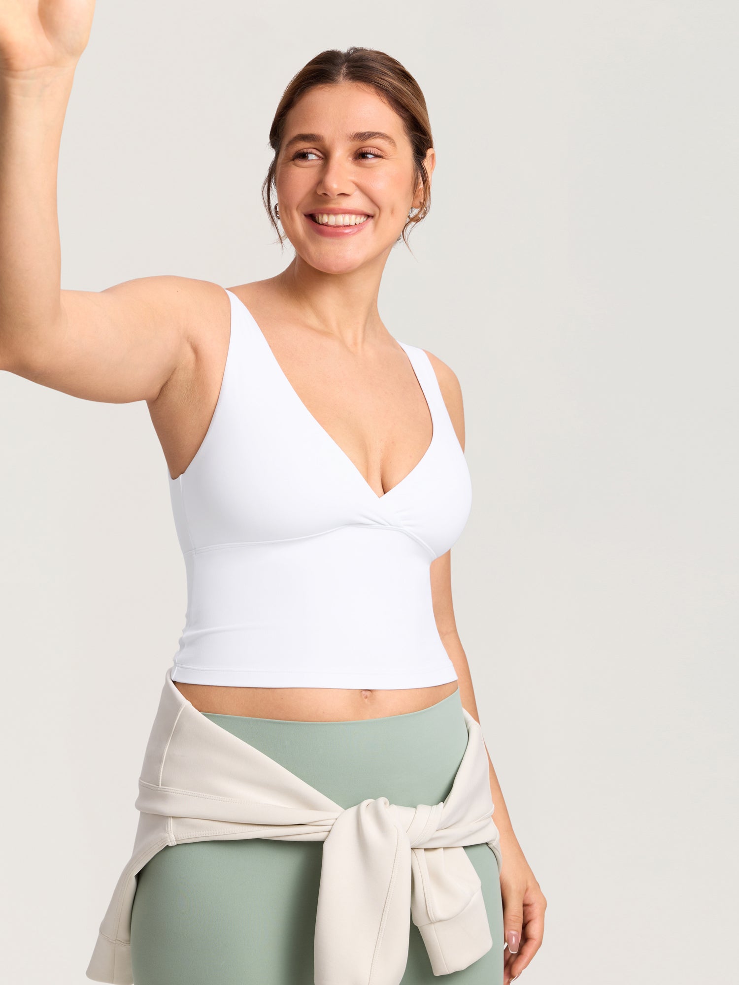 MOMANDA Natrelax® Crossover Nursing Crop Tank Top White