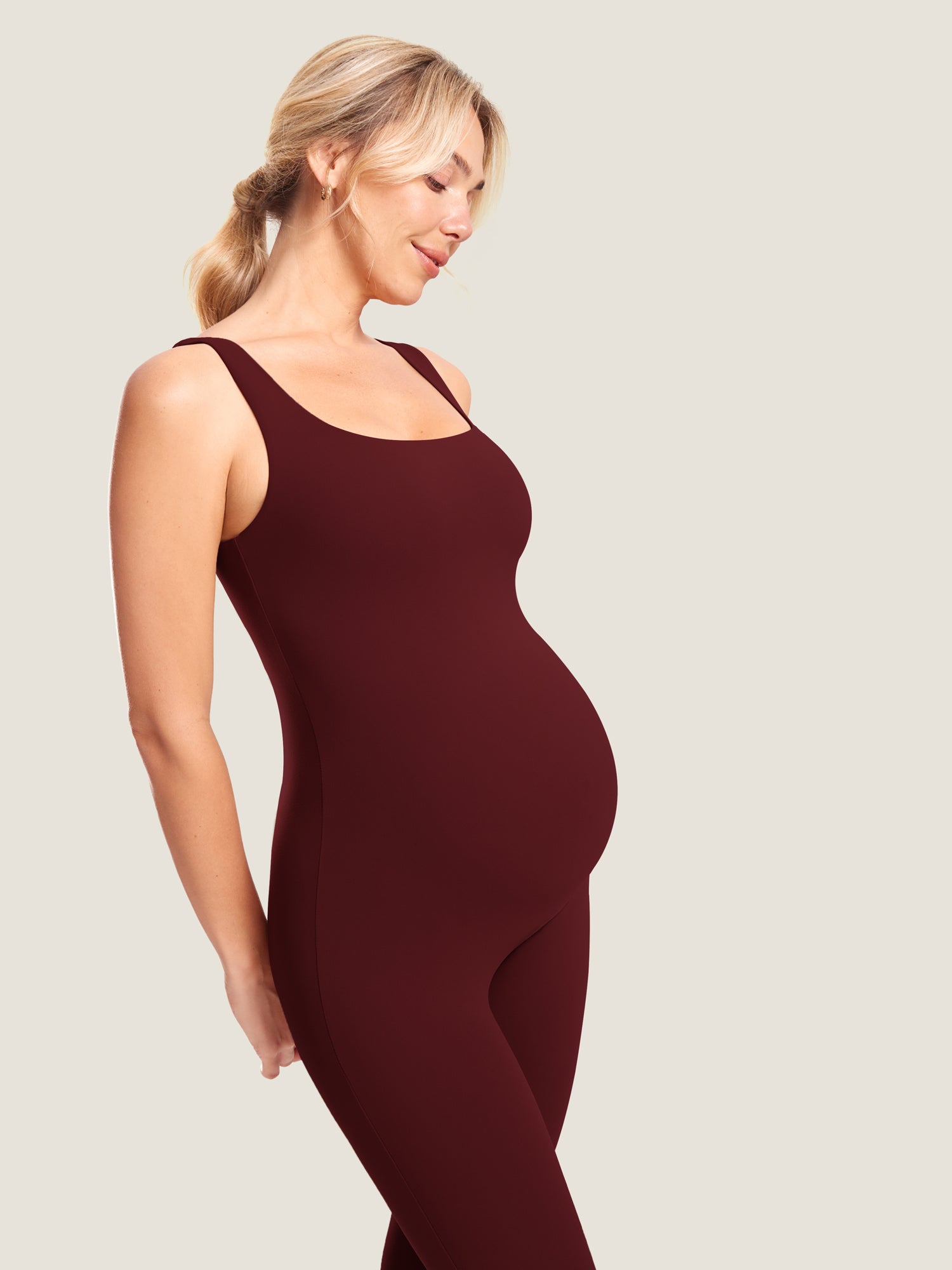 MOMANDA Women's Natrelax® Maternity Jumpsuit Hot Fudge Brown