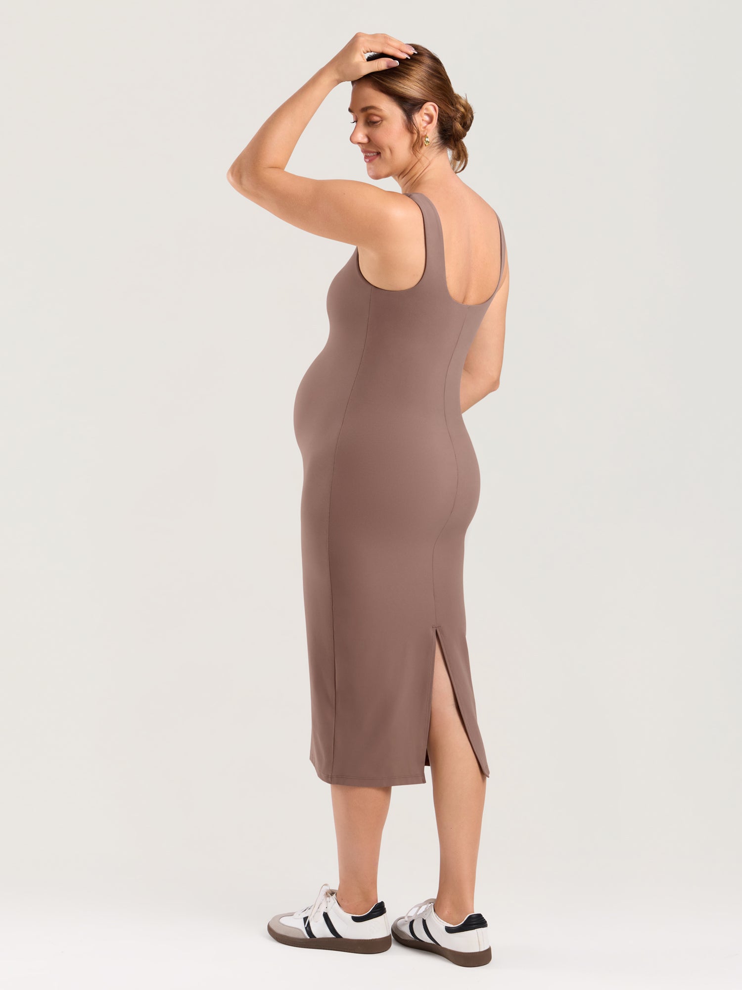 Natrelax® Bodycon Maternity Midi Dress - Back Slit