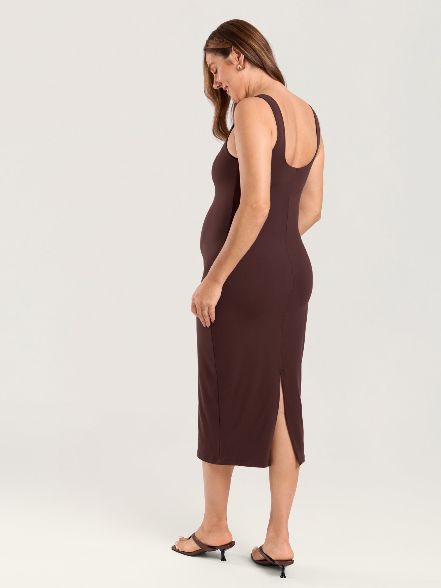 Natrelax® Bodycon Maternity Midi Dress - Back Slit