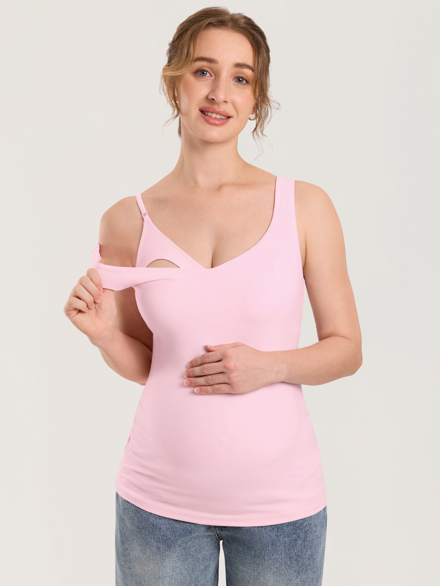MOMANDA Naterlax® V Neck Nursing Tank Top Twilight Blue