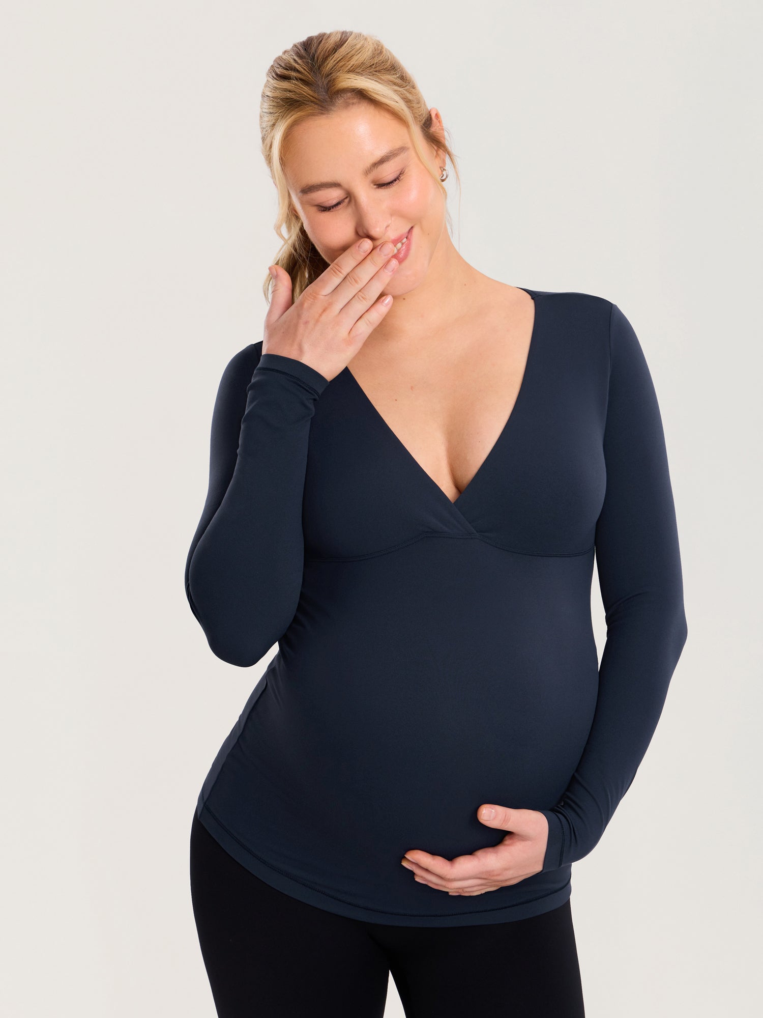 AirSoft Crossover Maternity & Nursing Top - Long Sleeves