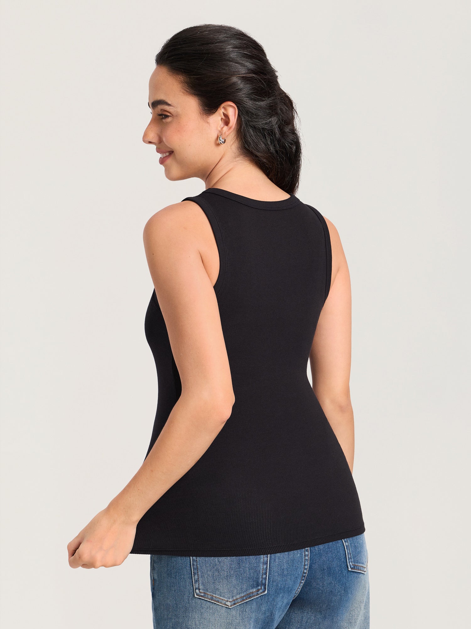 Cotton Rib Crew Neck Maternity Tank Top