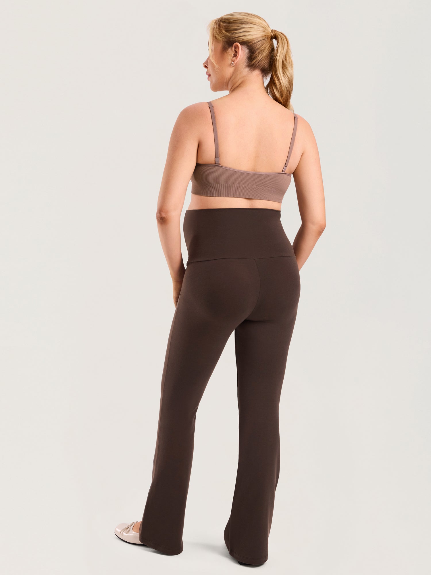 Cotton Foldover Maternity Flare Pants 30.5"