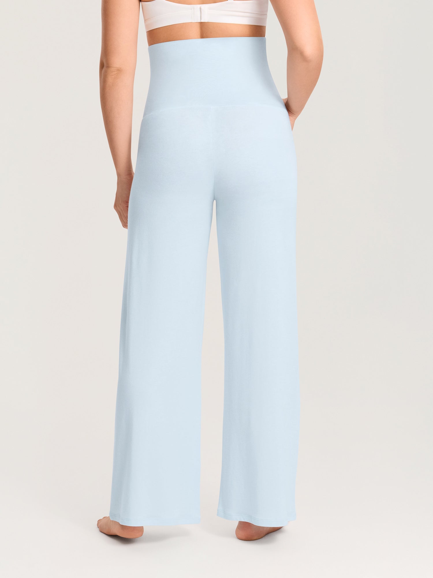 Modal Cotton Foldover Wide-Leg Pants 28.5"