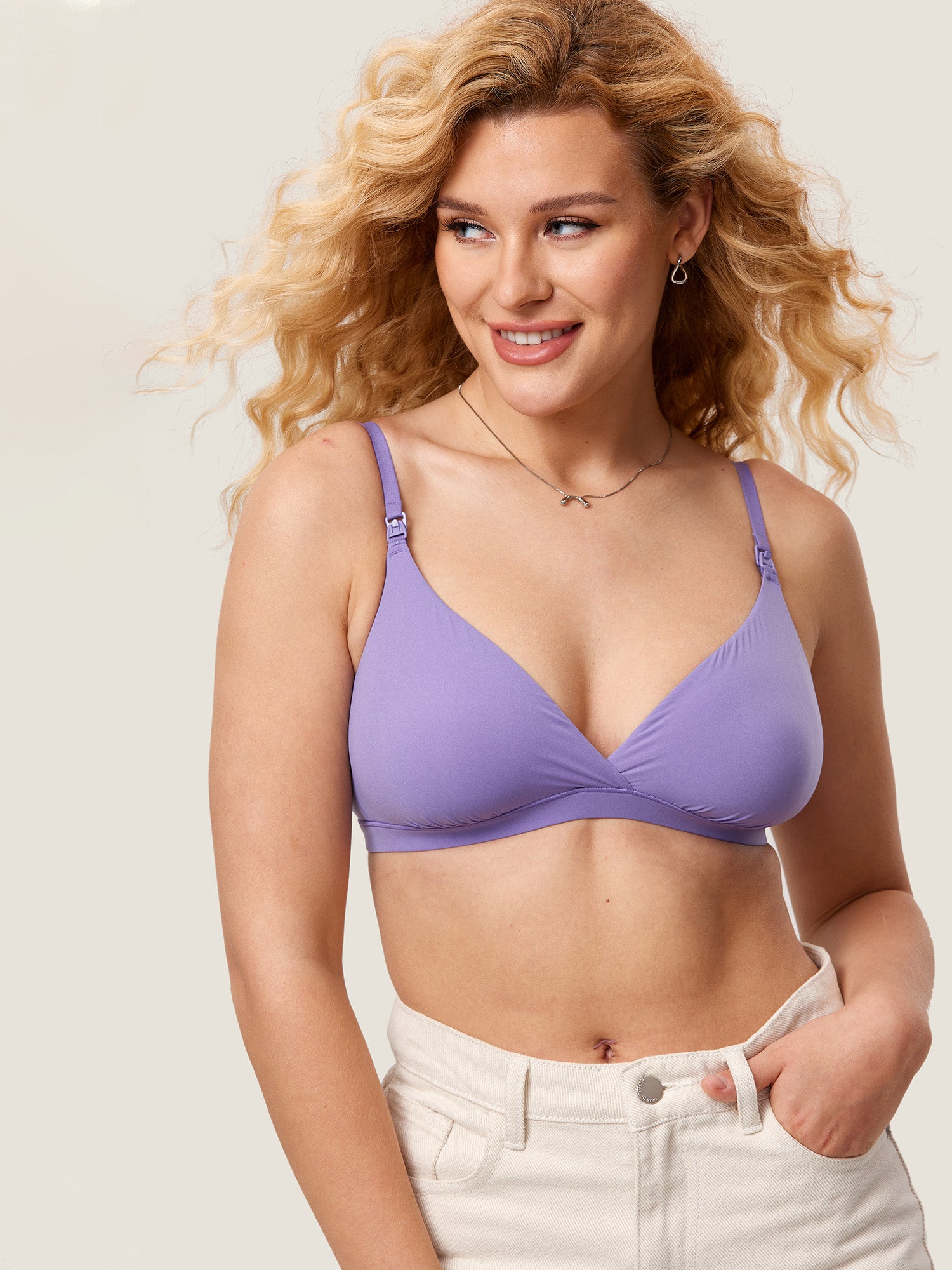 MOMANDA Women's Inbarely® Crossover Nursing Bralette Gentle Rose