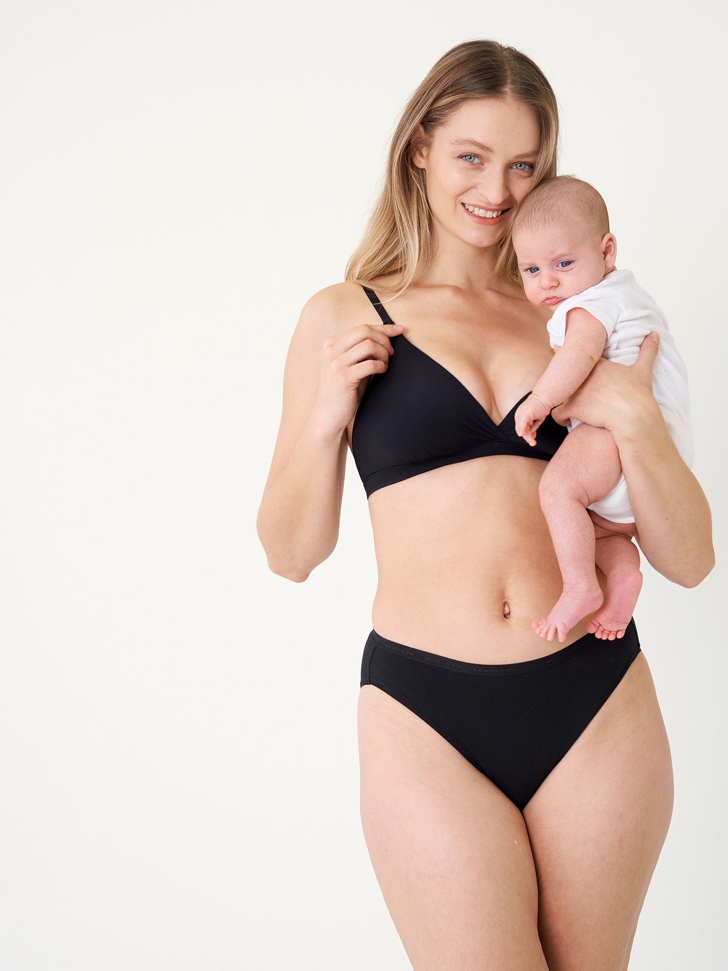 MOMANDA Women's Inbarely® Crossover Nursing Bralette Black