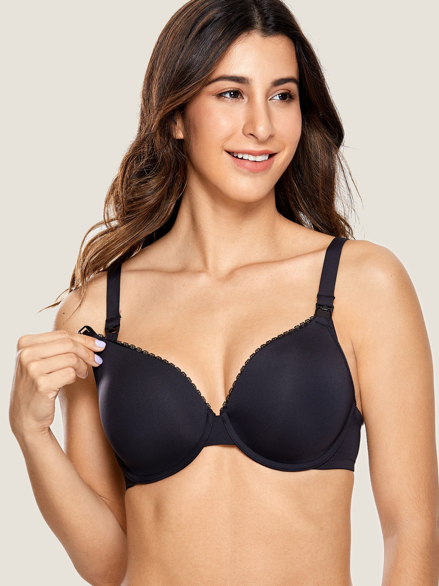 Momanda Women's Underwired Support Nursing Bra Black