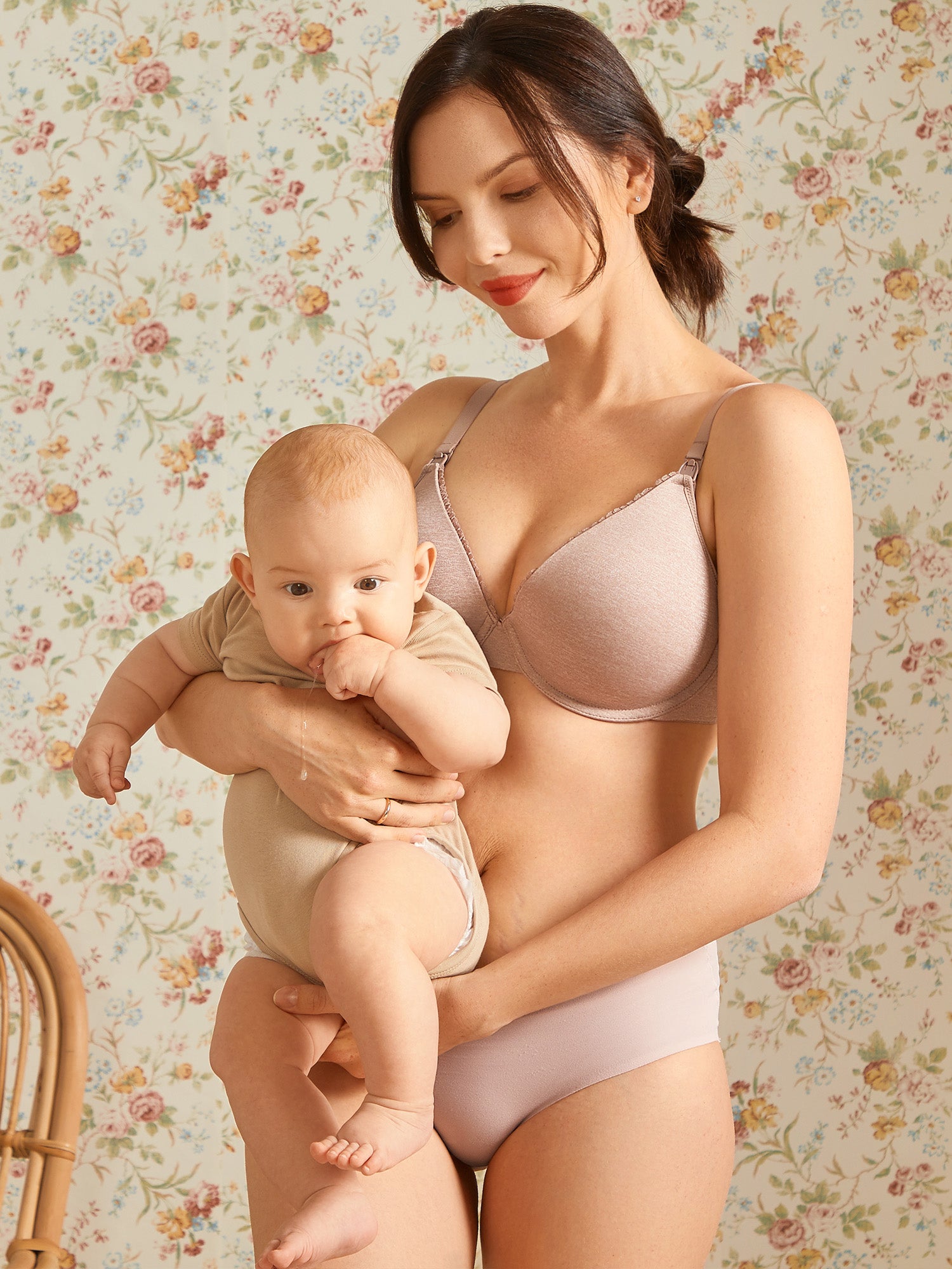 Momanda Women's Underwired Support Nursing Bra Cameo Heather