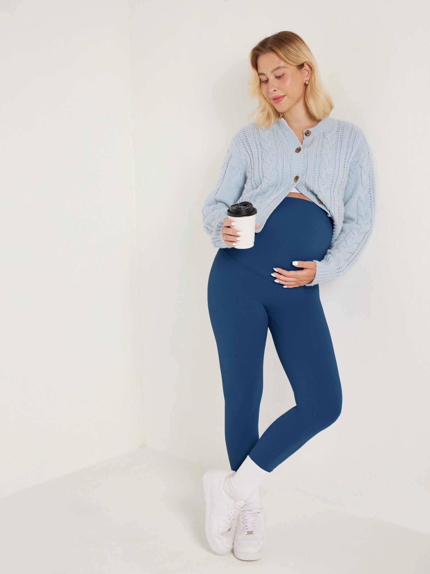 Women's Maternity Leggings Super High Rise Natrelax 25'' Plum Magenta