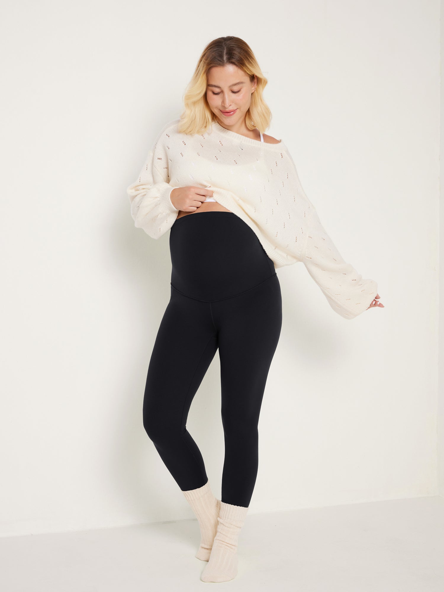 Women's Maternity Leggings Super High Rise Natrelax 28'' Black