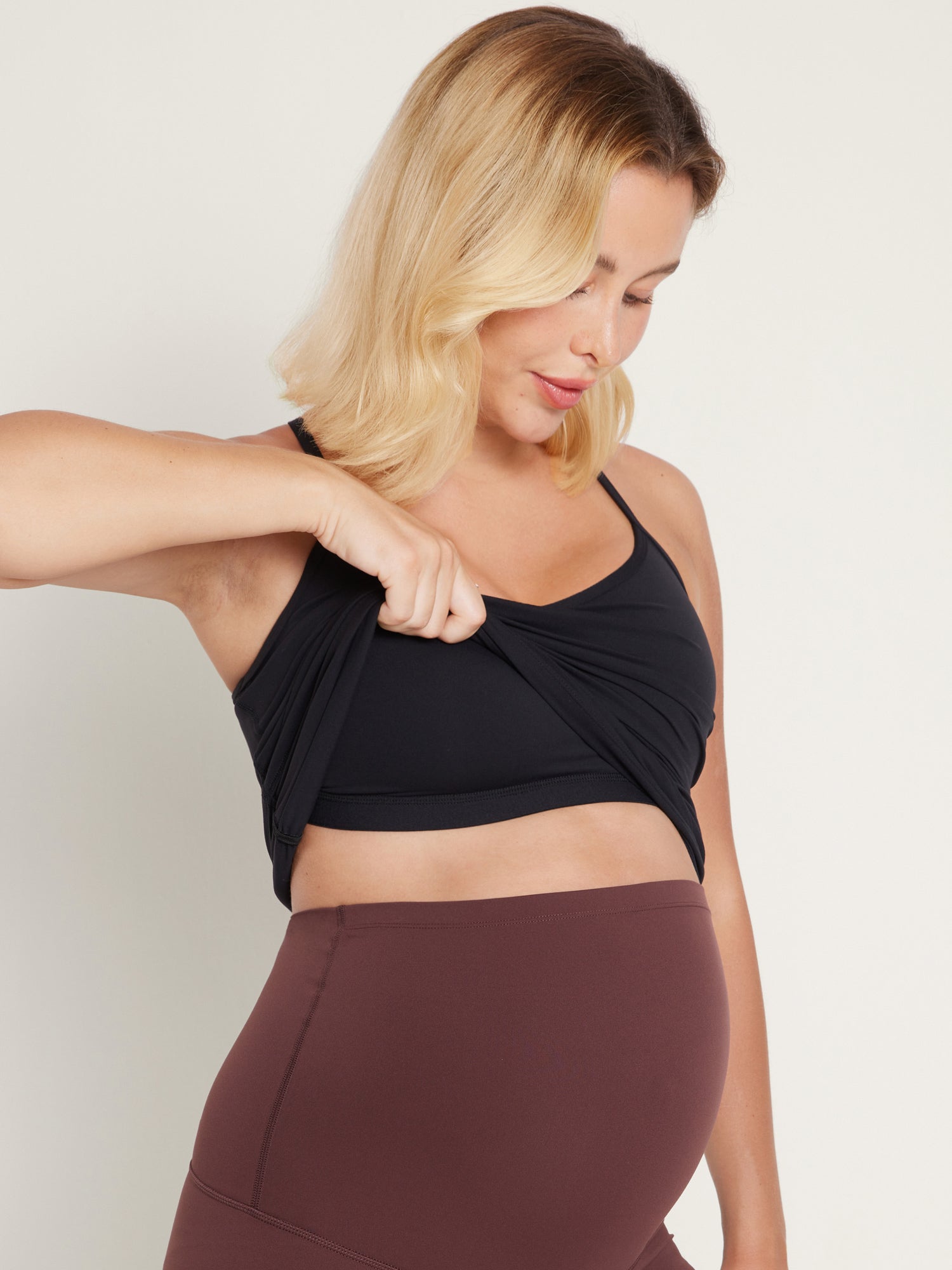 Women's Natrelax® Y Back Maternity Tank - Ruched Sides White