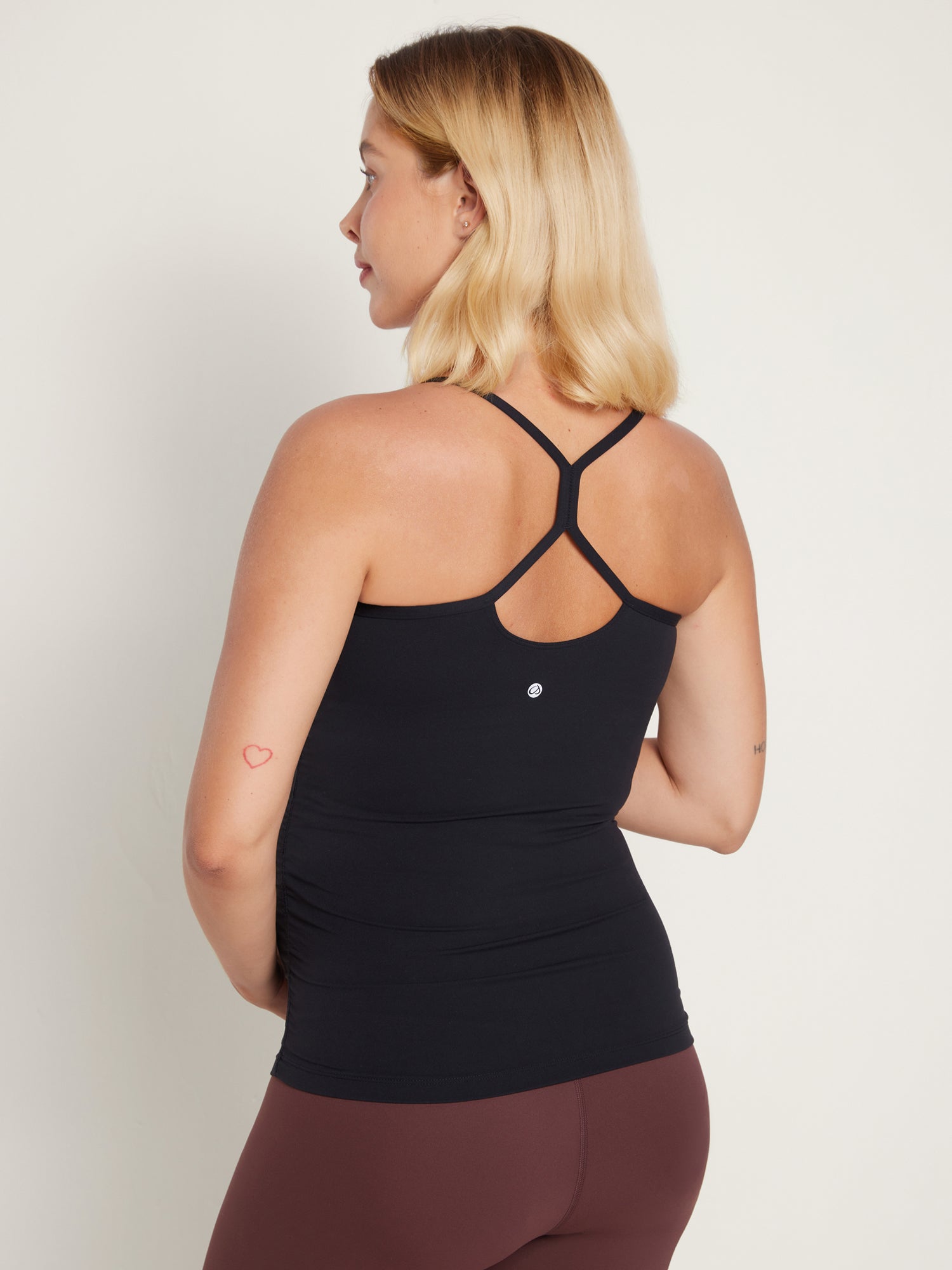 Women's Natrelax® Y Back Maternity Tank - Ruched Sides White