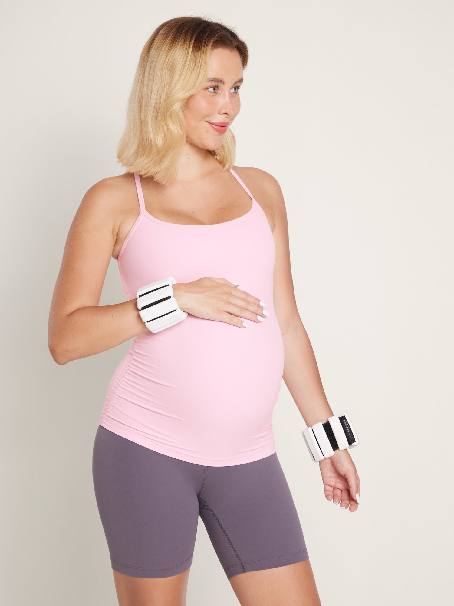 Women's Natrelax® Y Back Maternity Tank - Ruched Sides Pink Peony