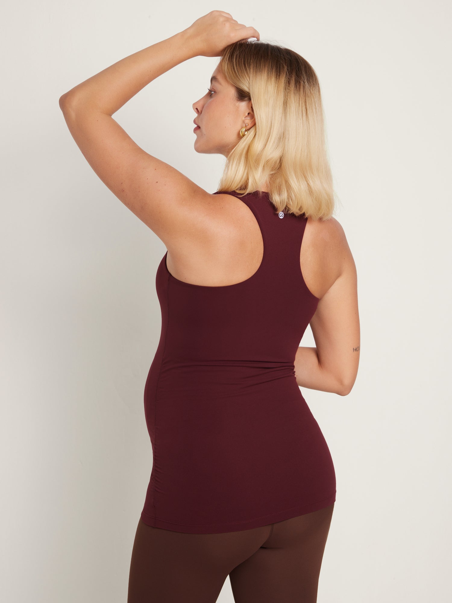 Women's Natrelax® Racerback Maternity Tank - Ruched Sides White