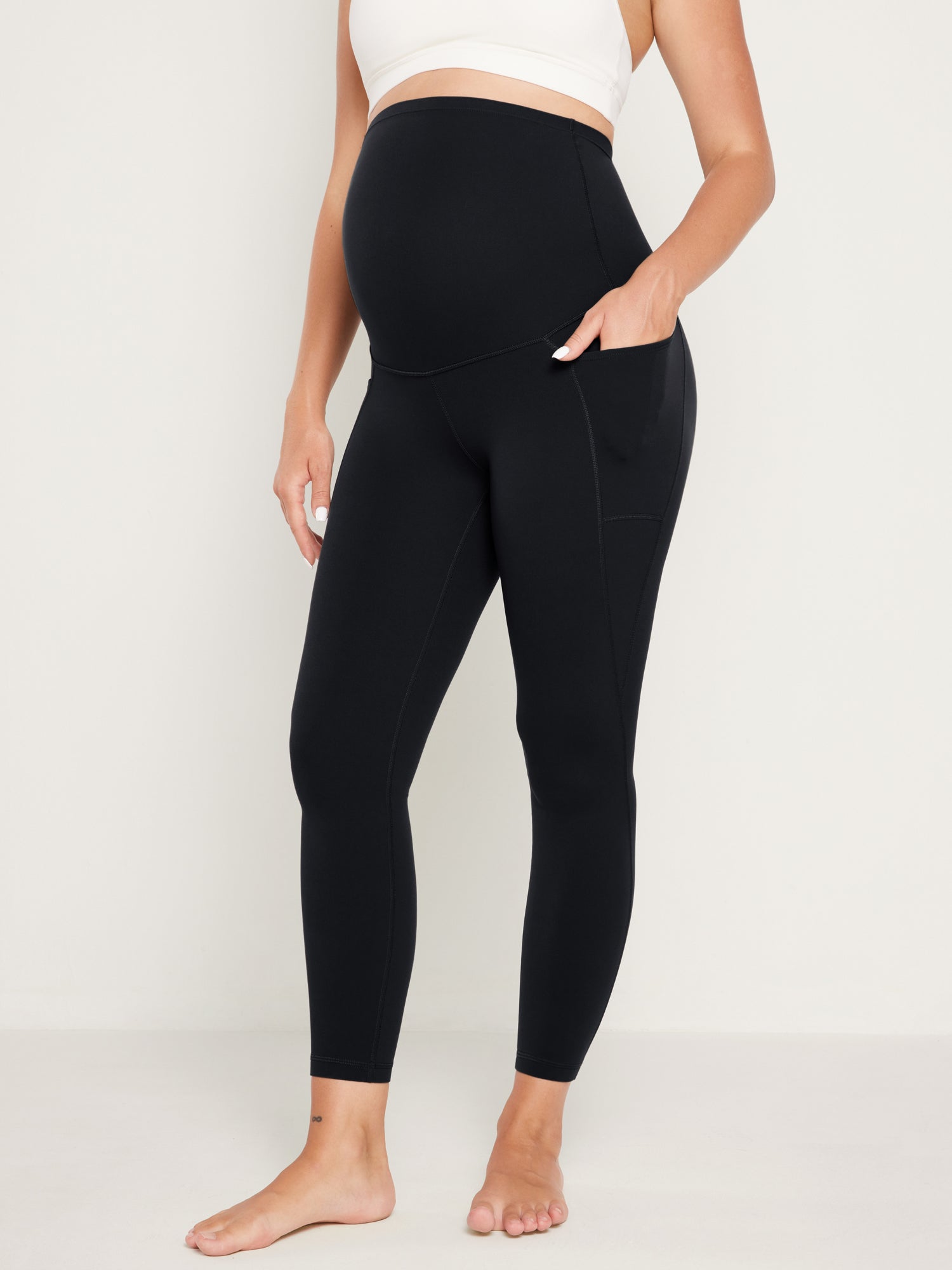 Women's Maternity Leggings With Pockets Natrelax 25'' True Navy